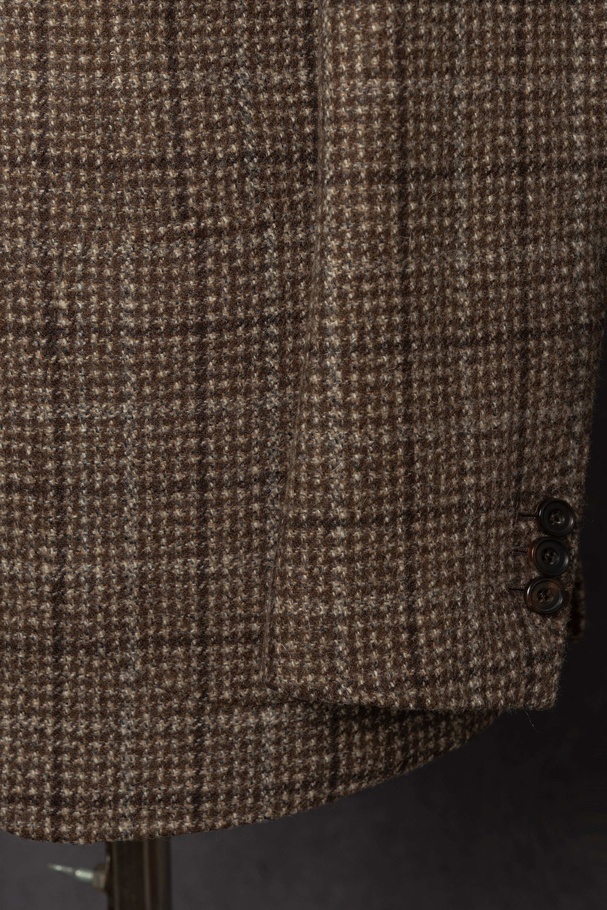 Light Brown Melange Windowpane Tweed Jacket #4