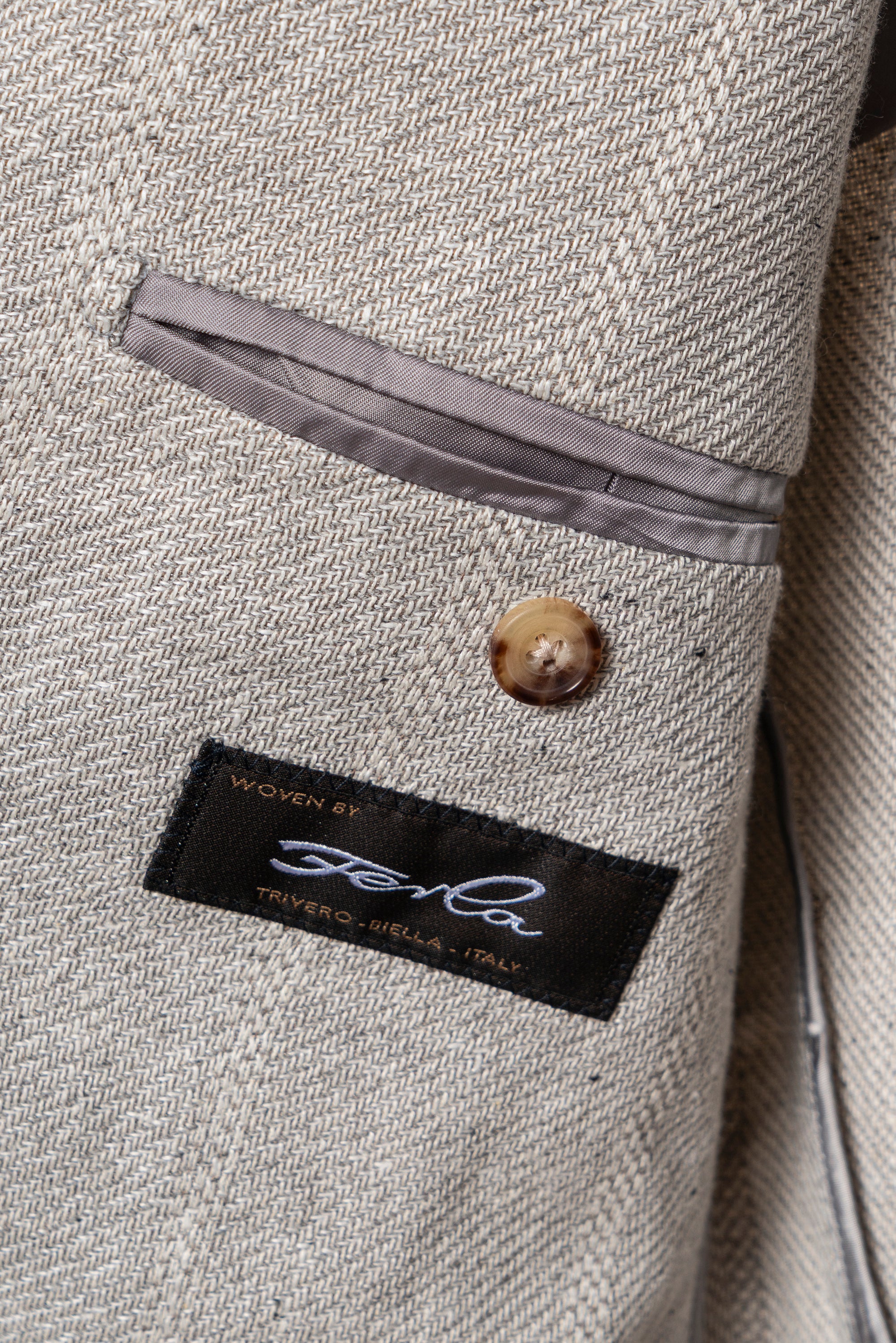 MTO Snow Grey Silk Cotton Linen Wool Jacket #644