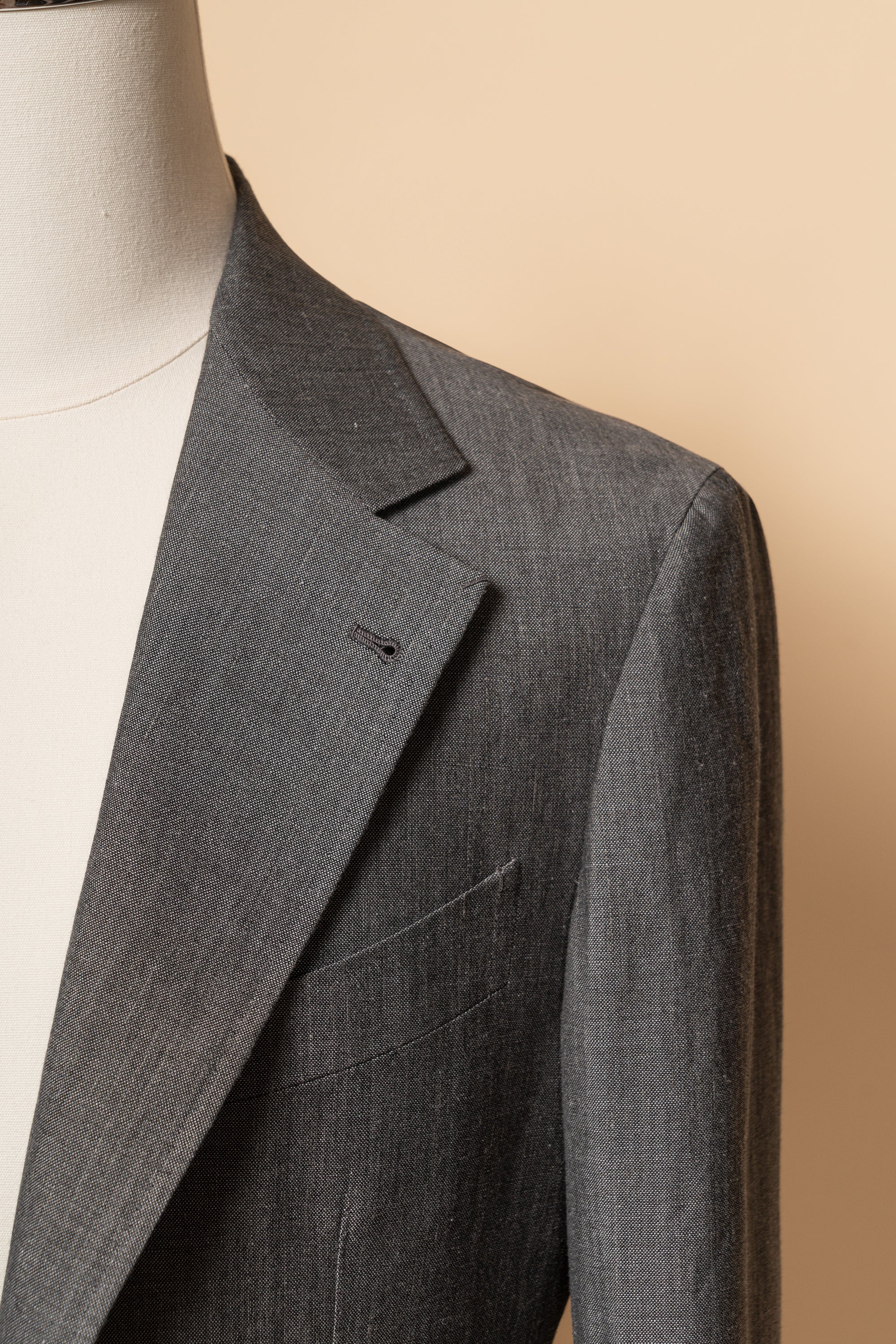MTO Shark Grey Wool Linen Silk Suit