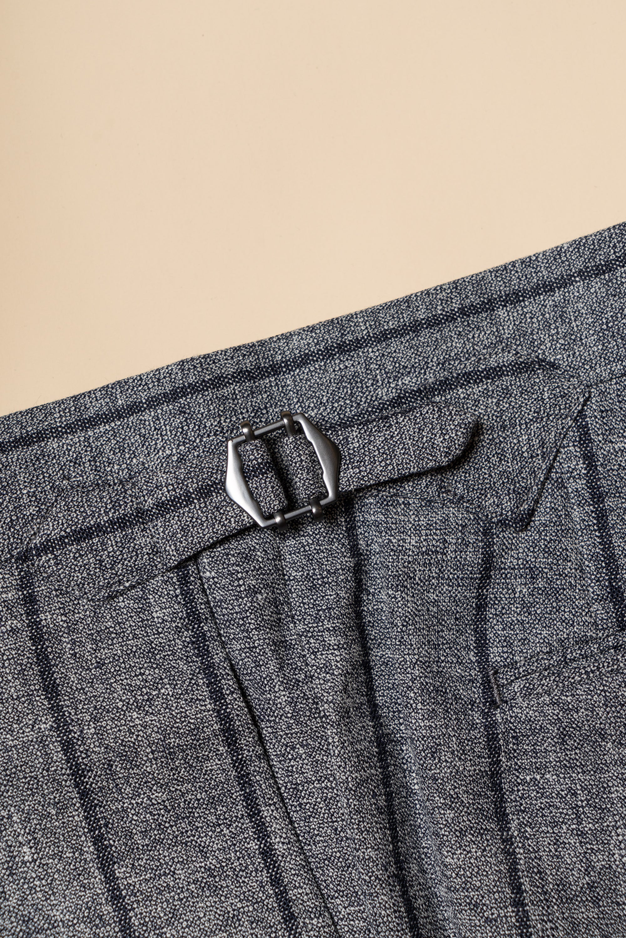 MTO Snow Grey Stripe Wool Linen Suit