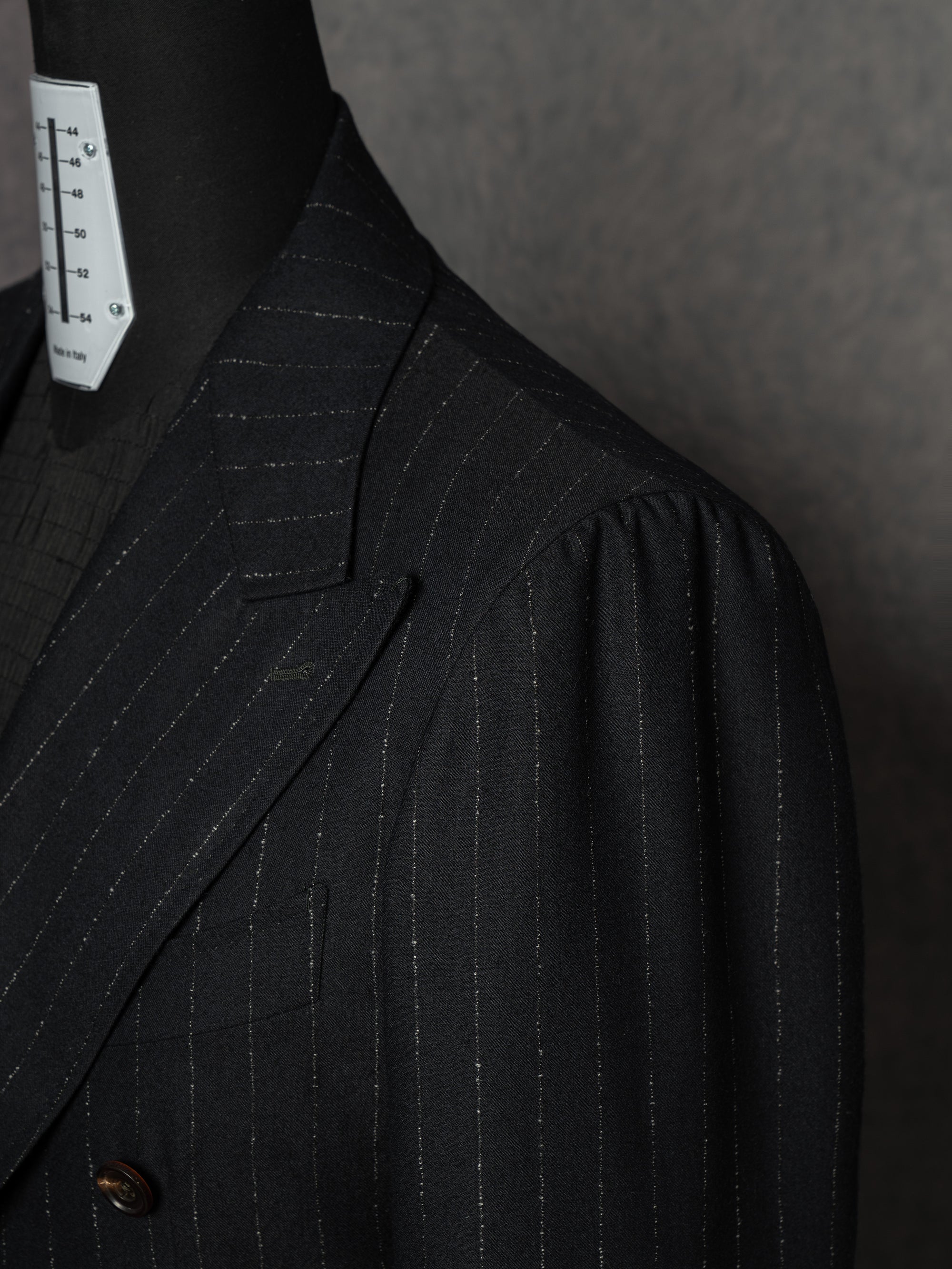 Navy Dotted Stripe Flannel Suit #19