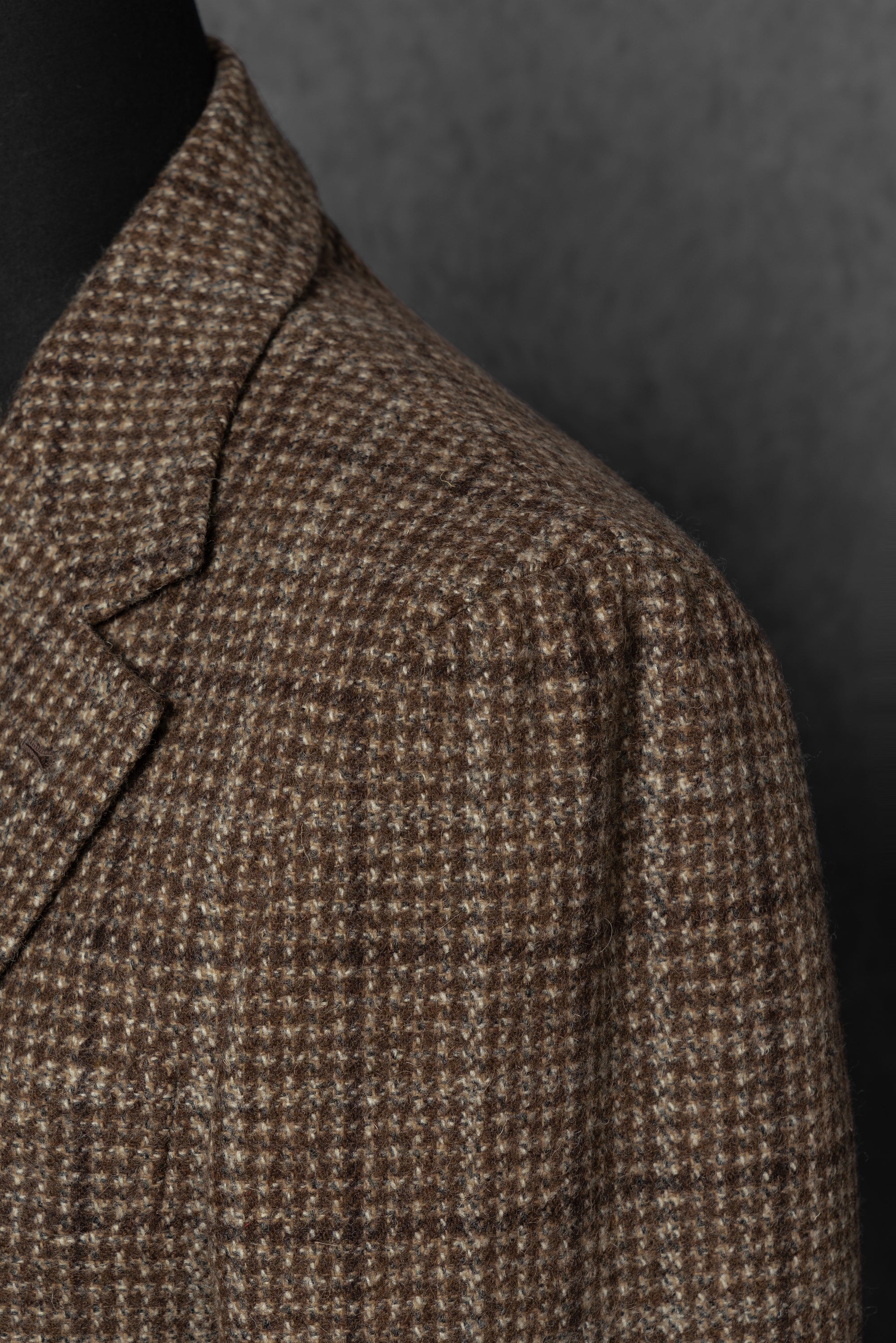 Light Brown Melange Windowpane Tweed Jacket #4