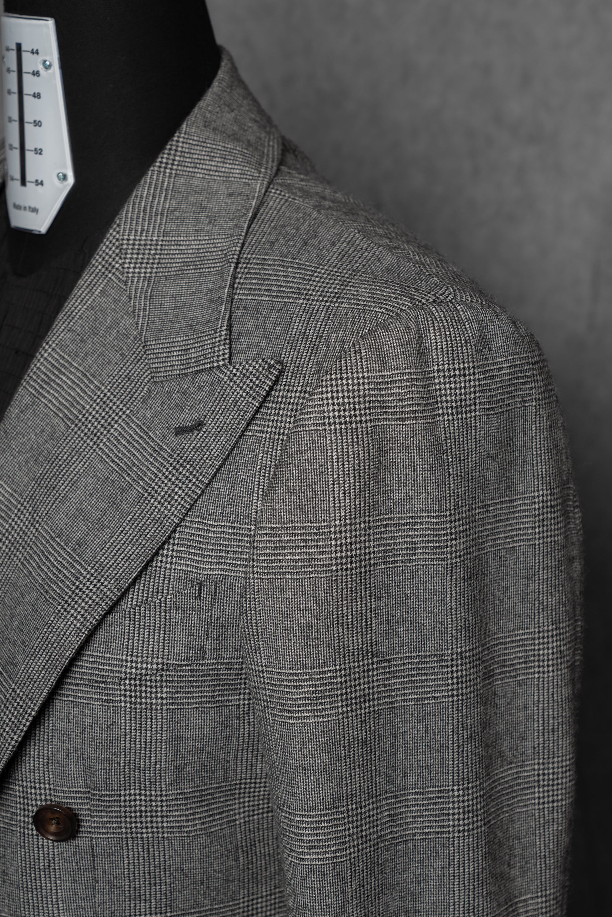 MTO Black and White Glen Check Worsted Flannel Suit #33