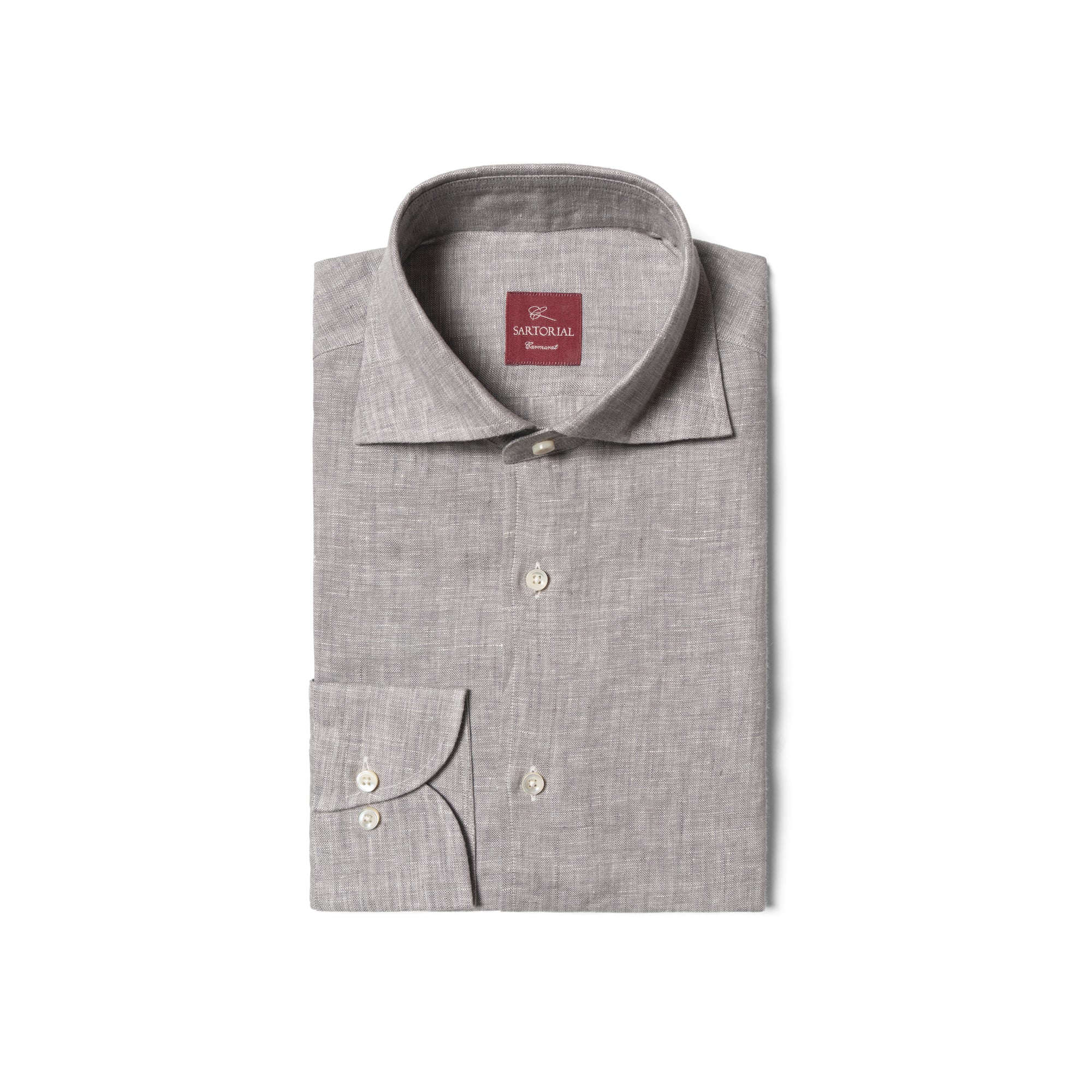 Pale Grey / Green Linen Shirt #XS10 #XS13