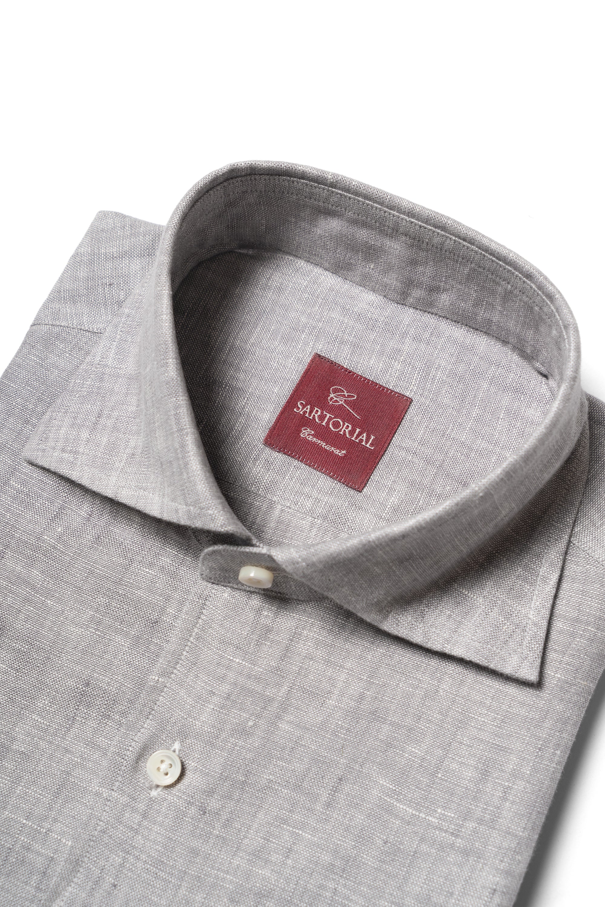 Pale Grey / Green Linen Shirt #XS10 #XS13