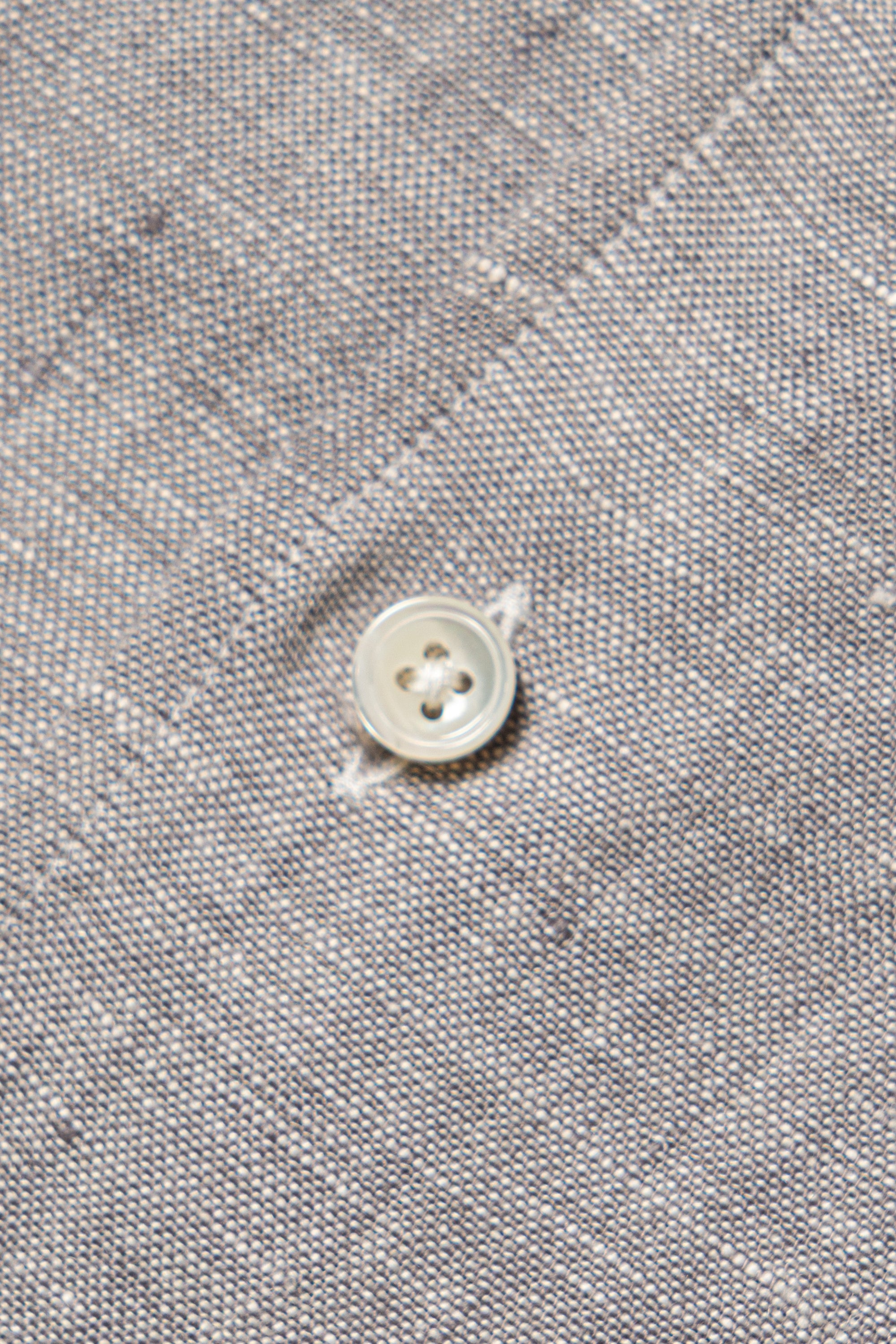 Pale Grey / Green Linen Shirt #XS10 #XS13