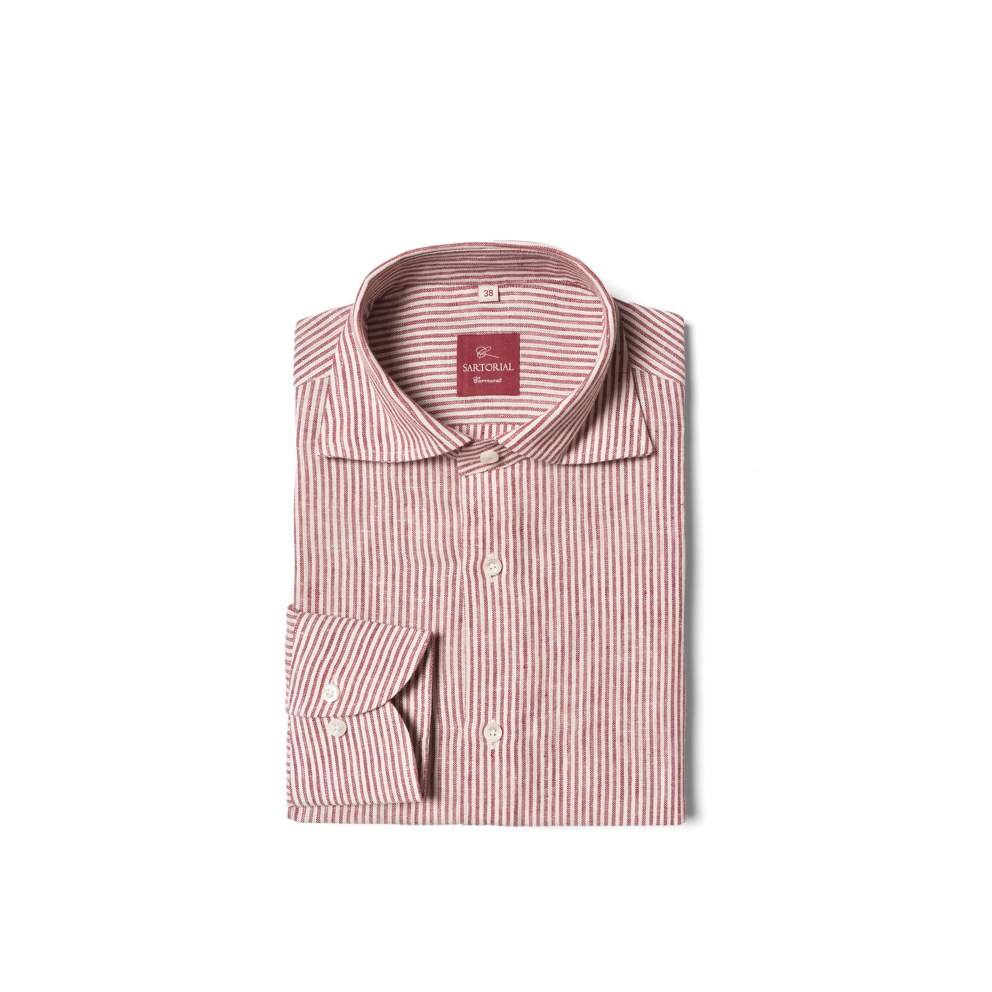 Burgundy Stripe / Blue Stripe Linen Shirt #XSDH25 #XSDH26