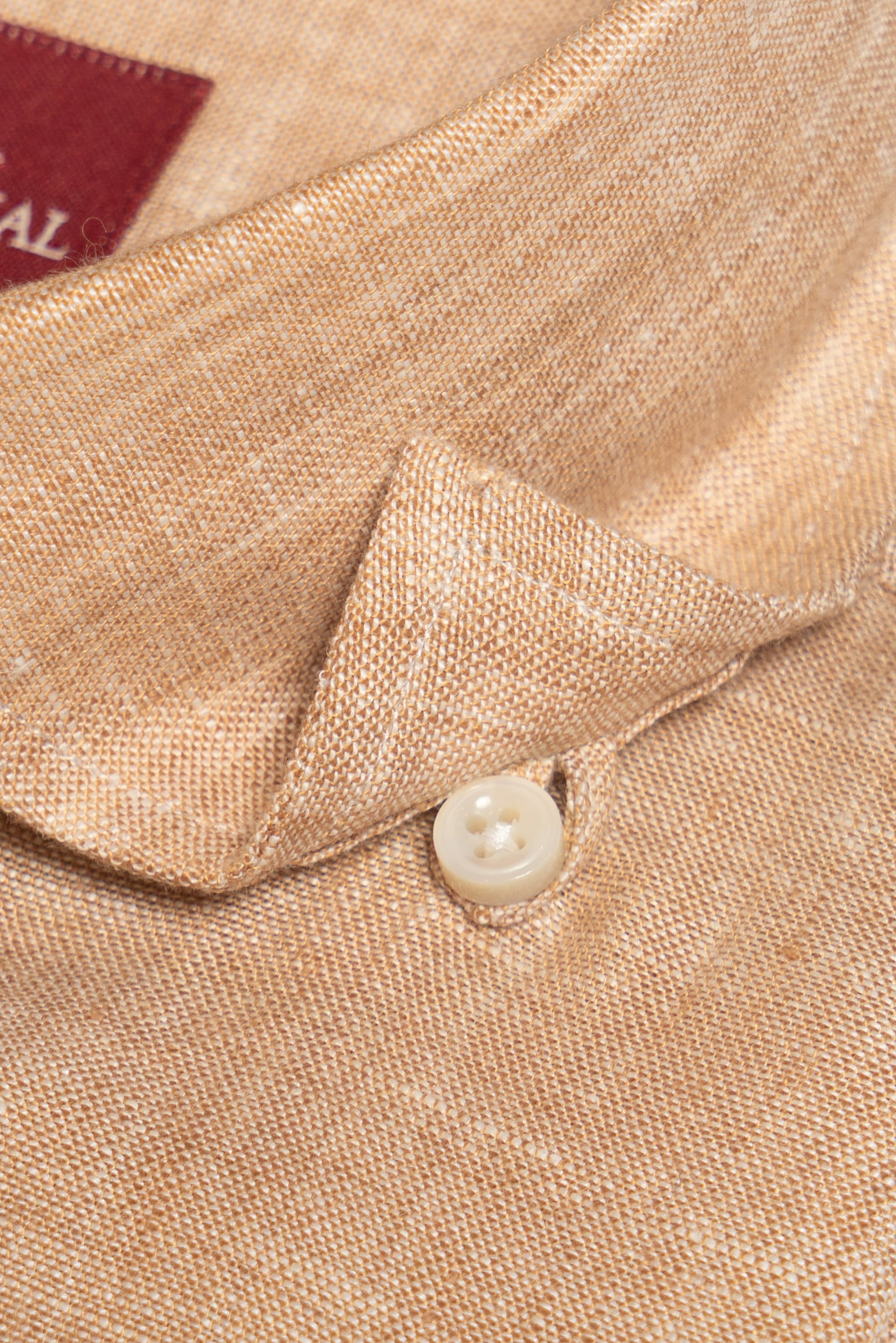 Natural / Tangerine Linen Shirt #XS11 #XS16