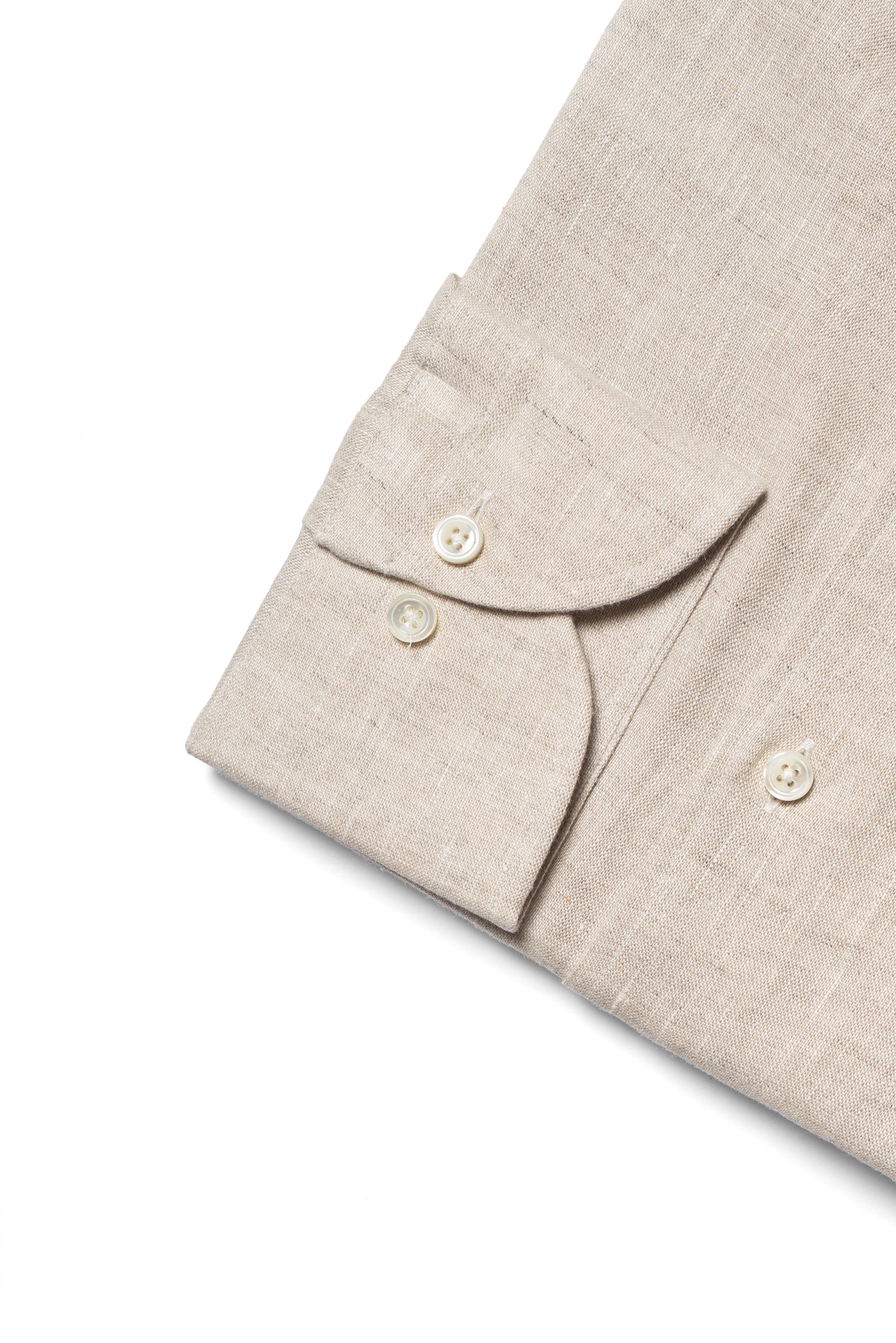 Natural / Tangerine Linen Shirt #XS11 #XS16