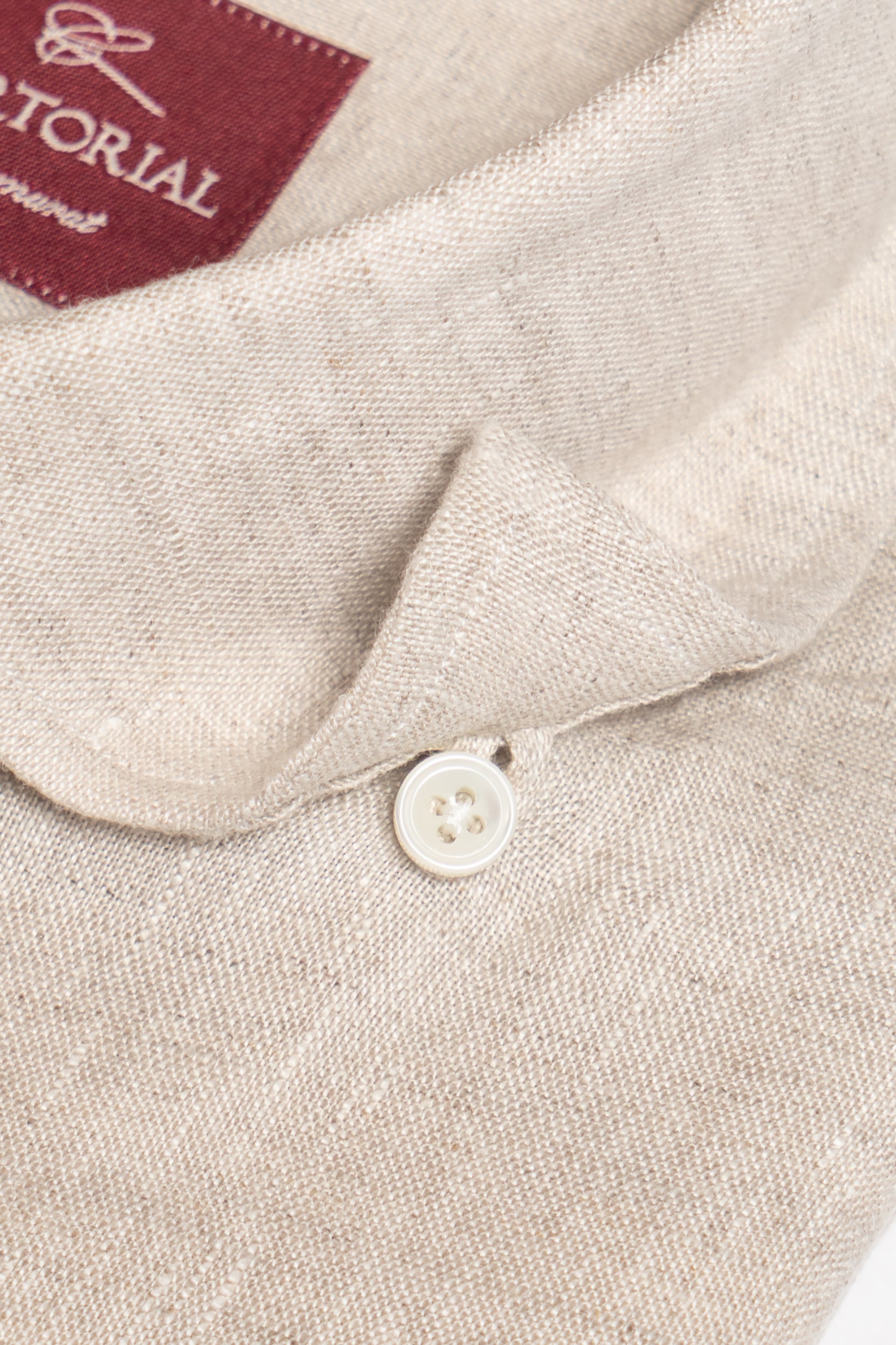 Natural / Tangerine Linen Shirt #XS11 #XS16
