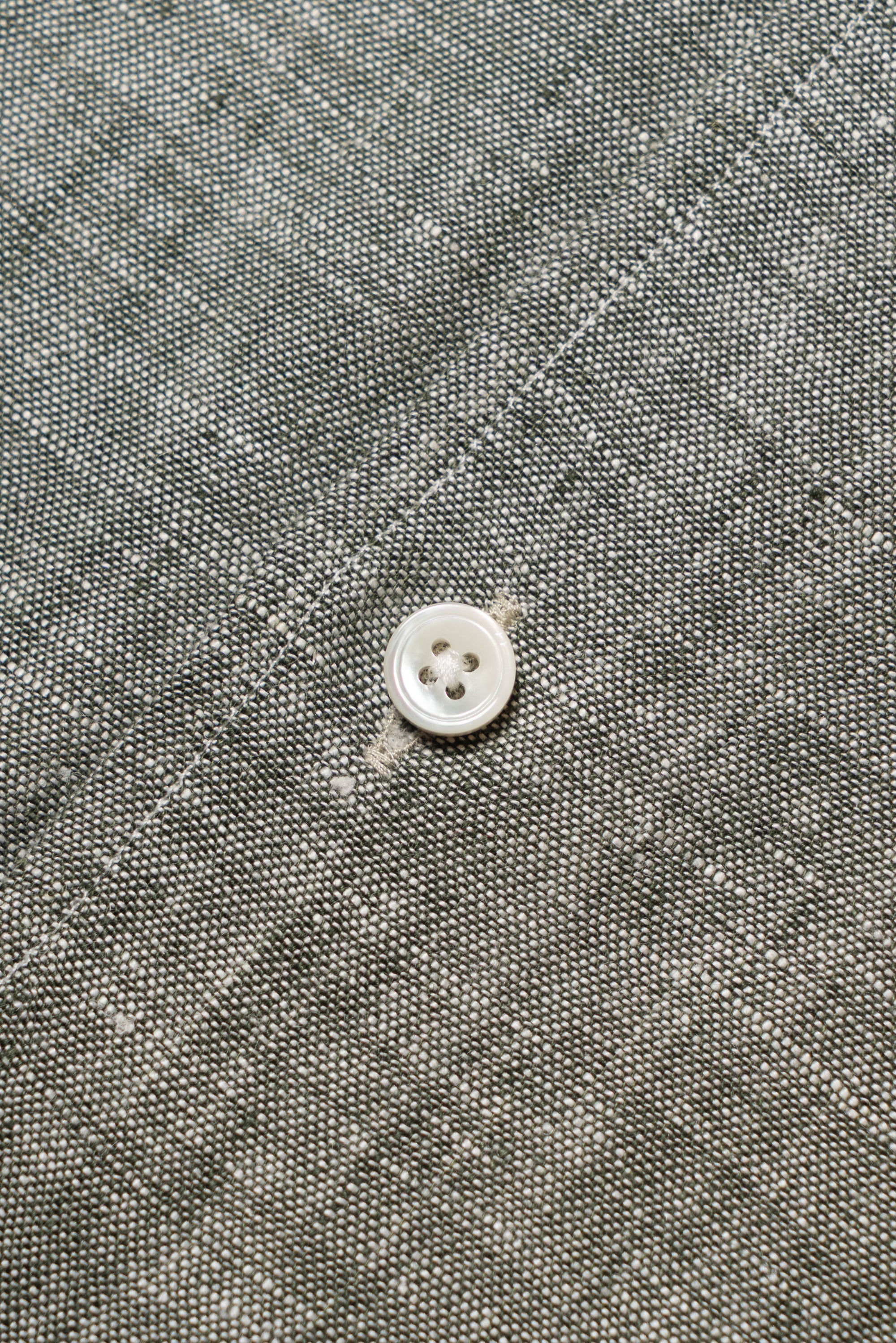 Pale Grey / Green Linen Shirt #XS10 #XS13