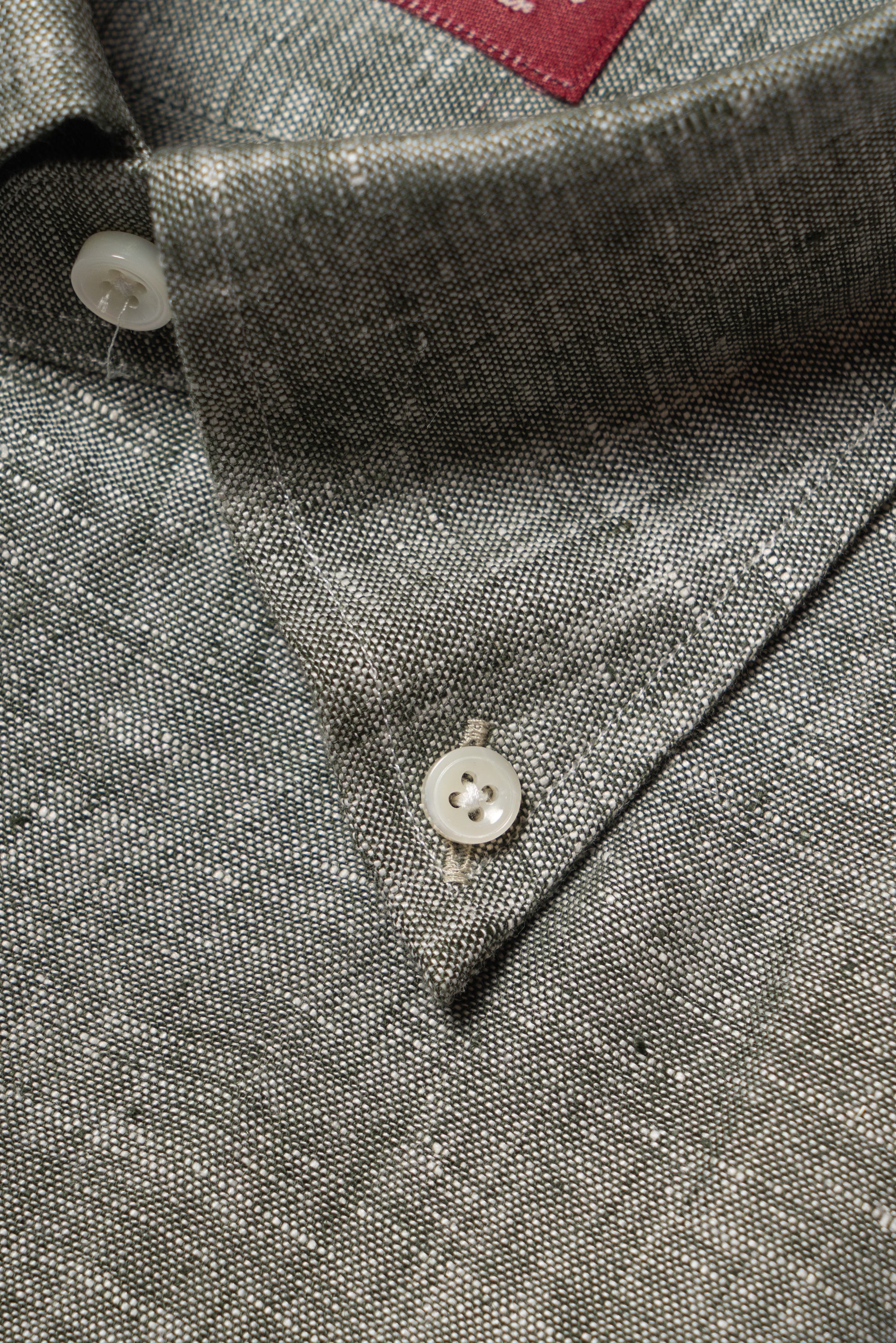 Pale Grey / Green Linen Shirt #XS10 #XS13