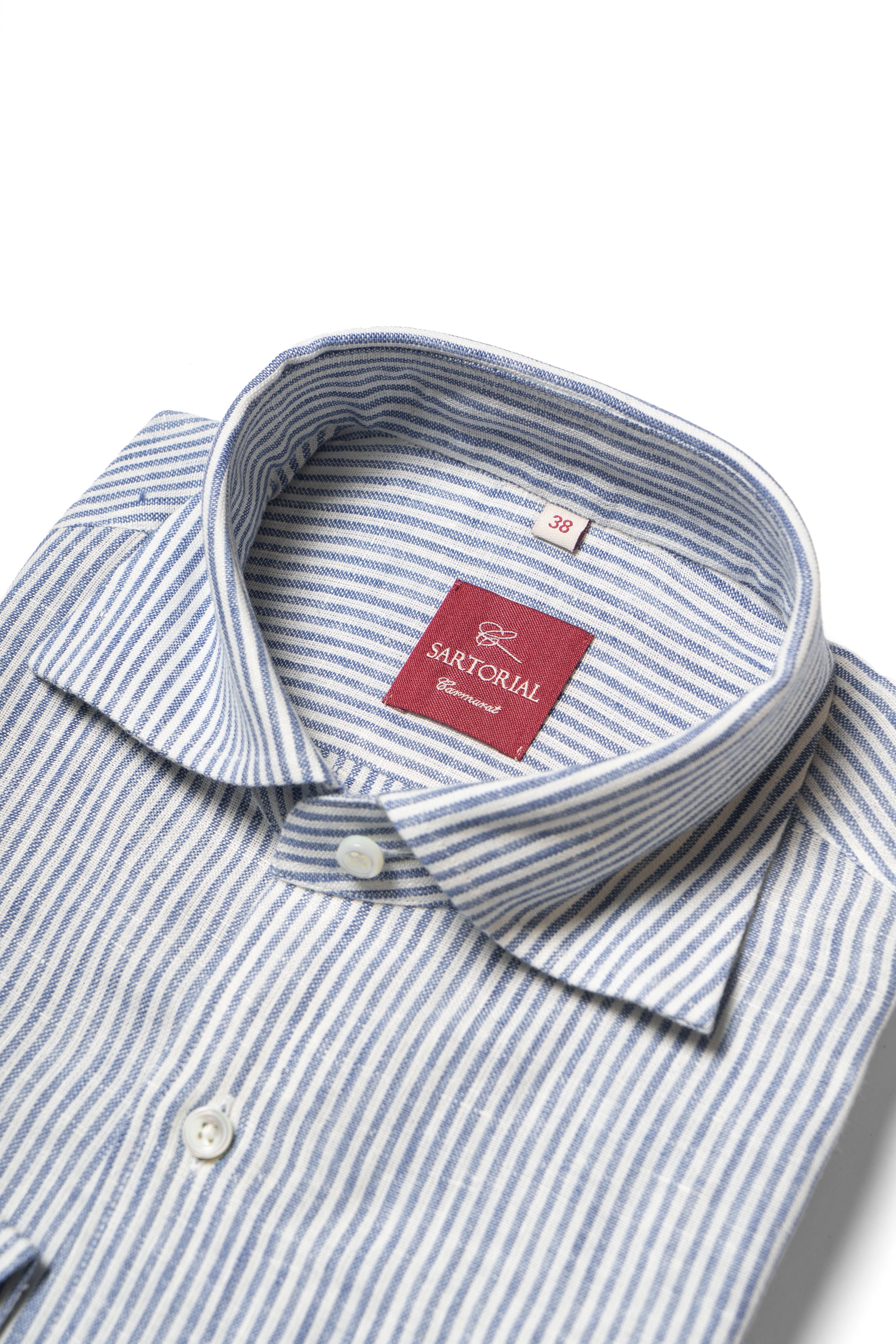 Burgundy Stripe / Blue Stripe Linen Shirt #XSDH25 #XSDH26