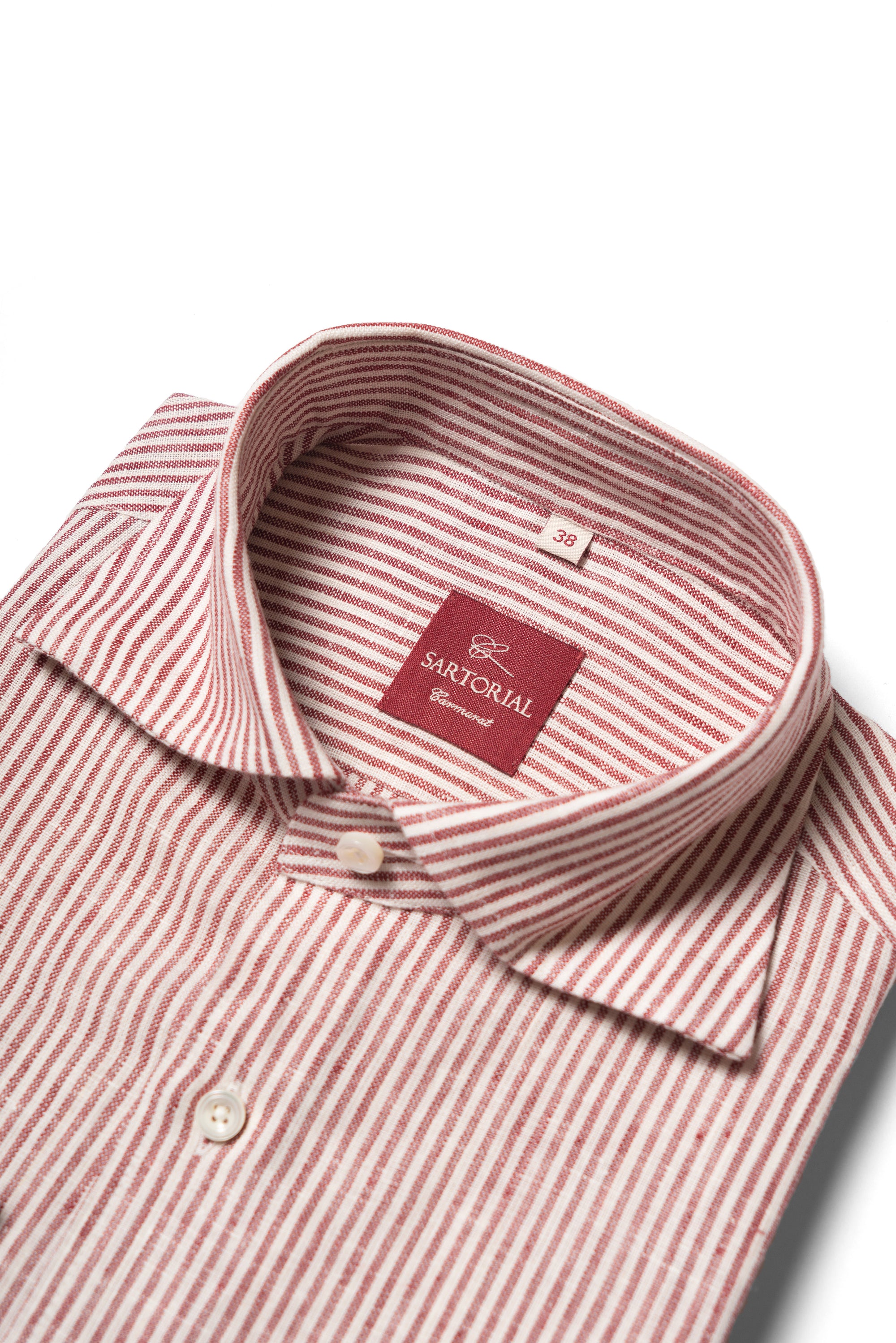 Burgundy Stripe / Blue Stripe Linen Shirt #XSDH25 #XSDH26