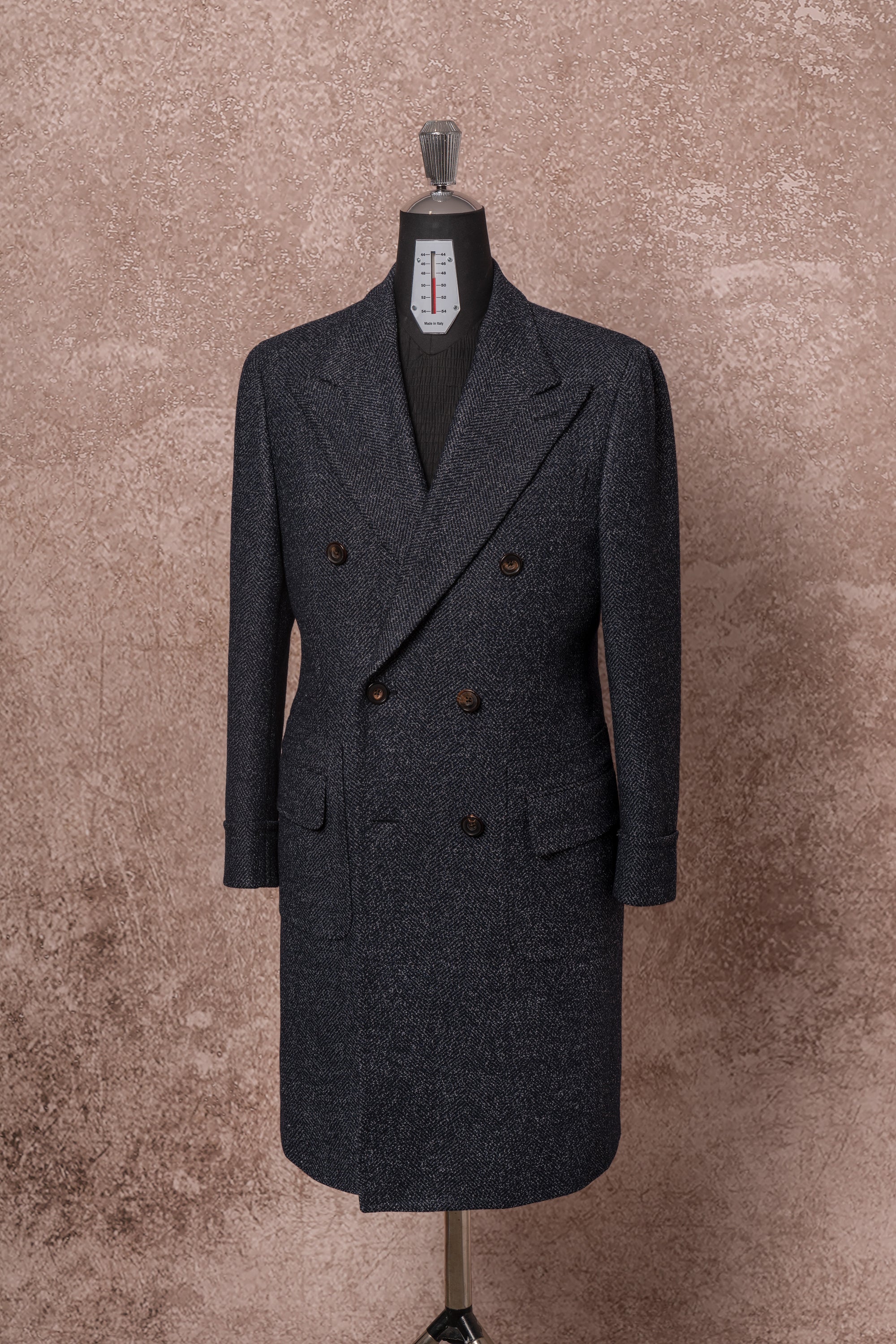 Navy Wool Blending Polo Coat
