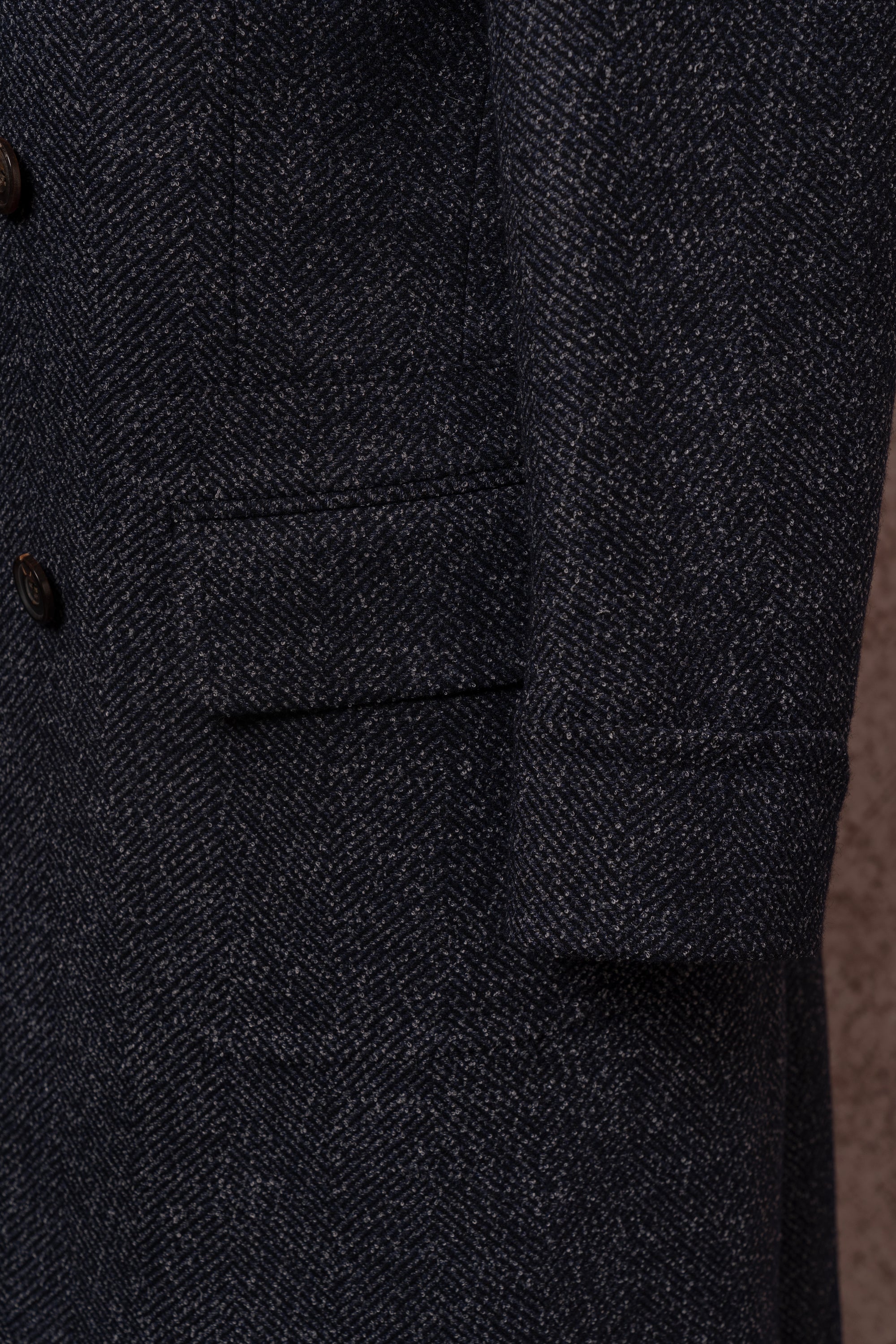 Navy Wool Blending Polo Coat