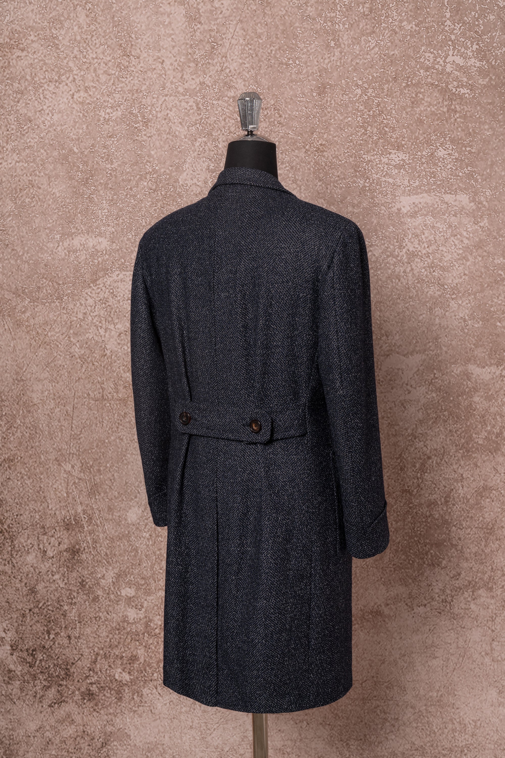 Navy Wool Blending Polo Coat