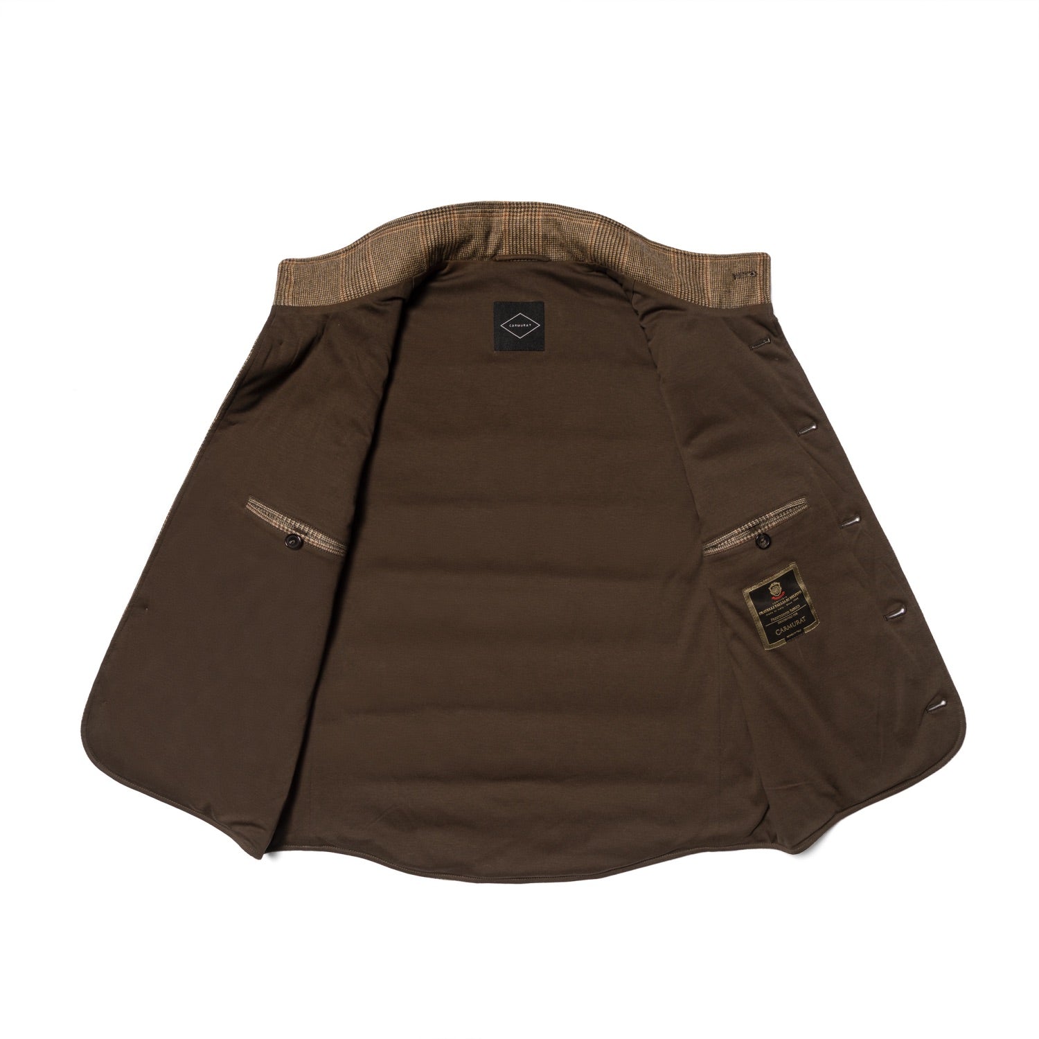 MTO Brown Glen Check Wool Cashmere Gilet #1031
