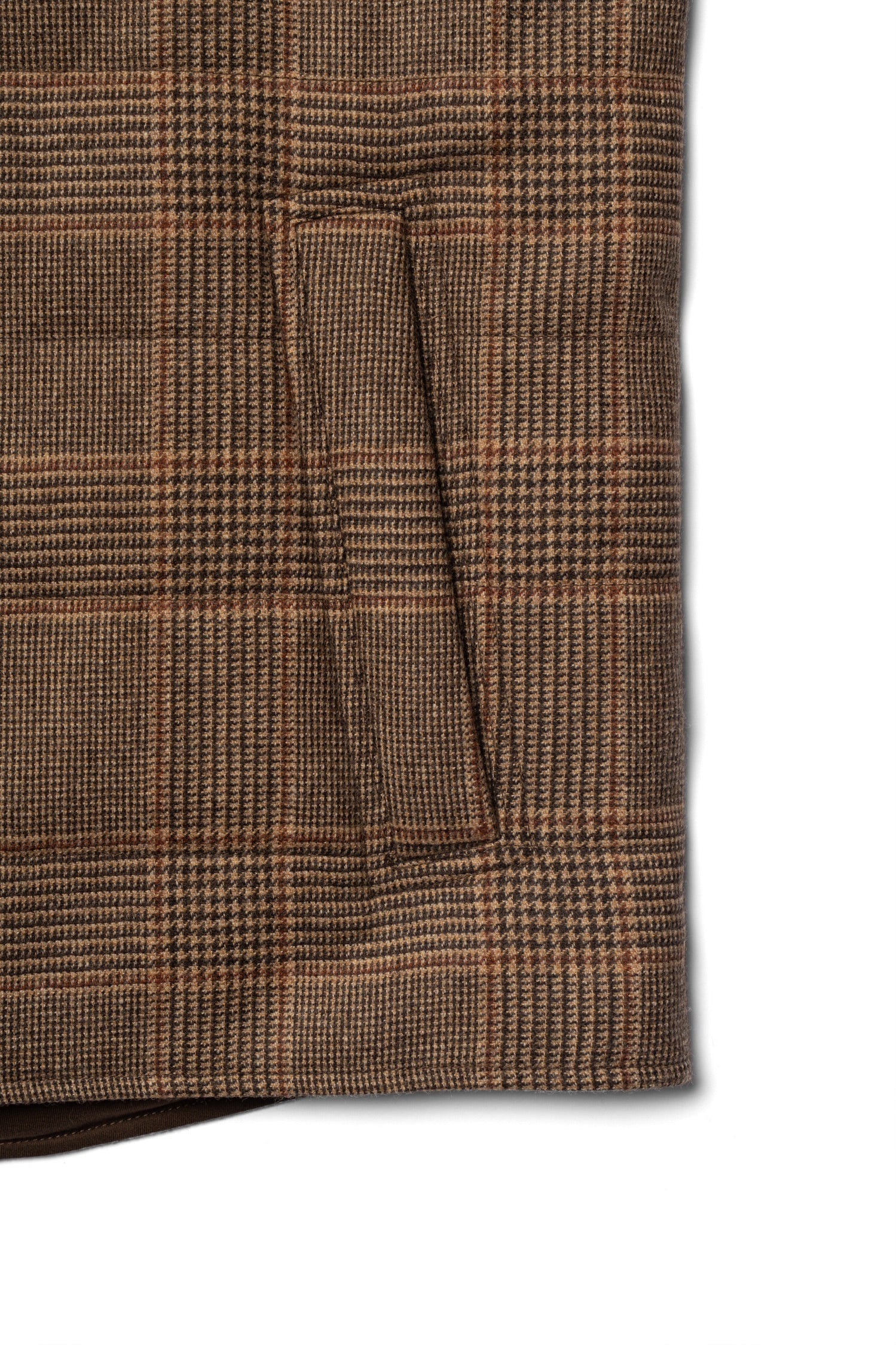 MTO Brown Glen Check Wool Cashmere Gilet #1031