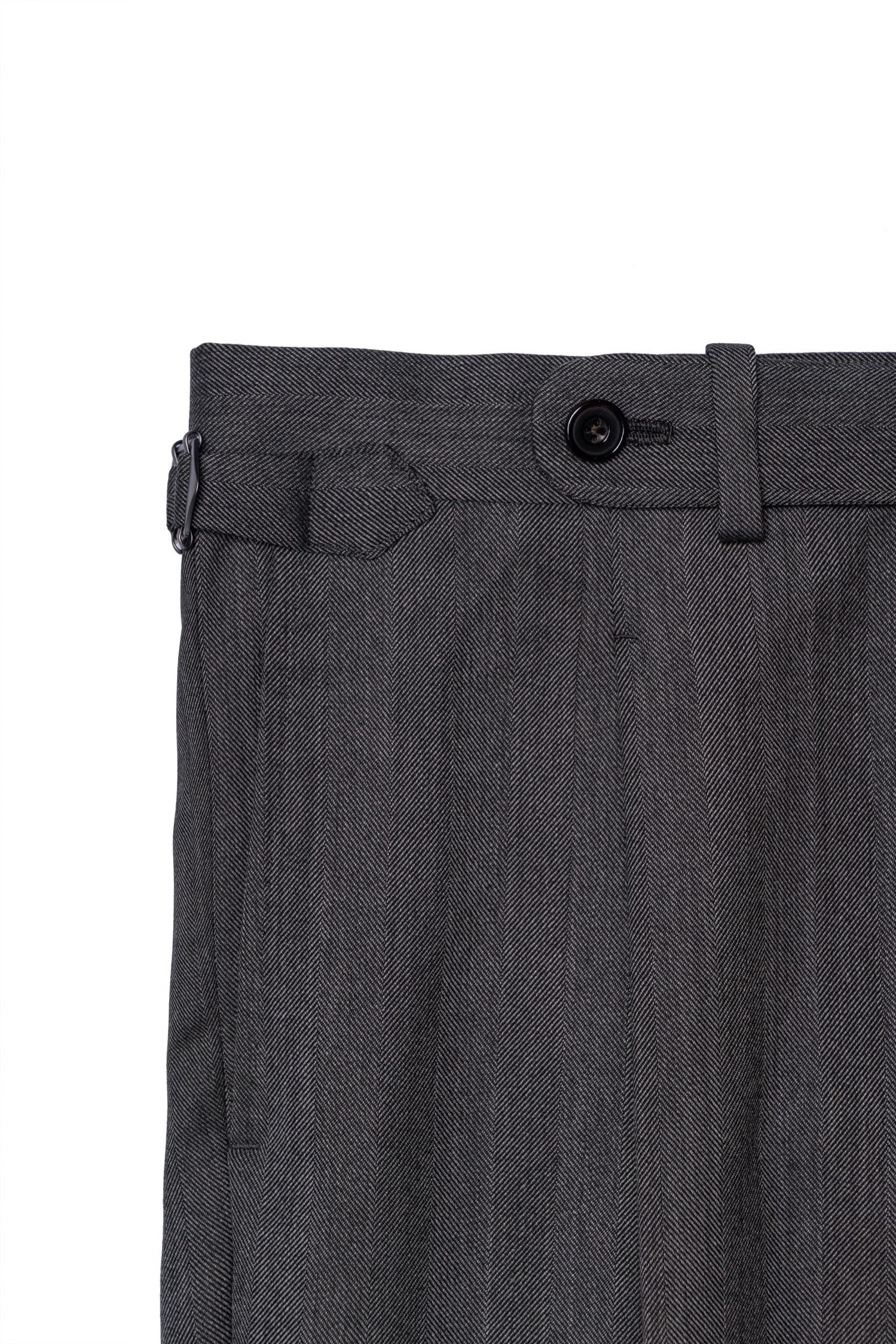 MTO Dark Grey Herringbone 17 Micron 130s Suit #1024