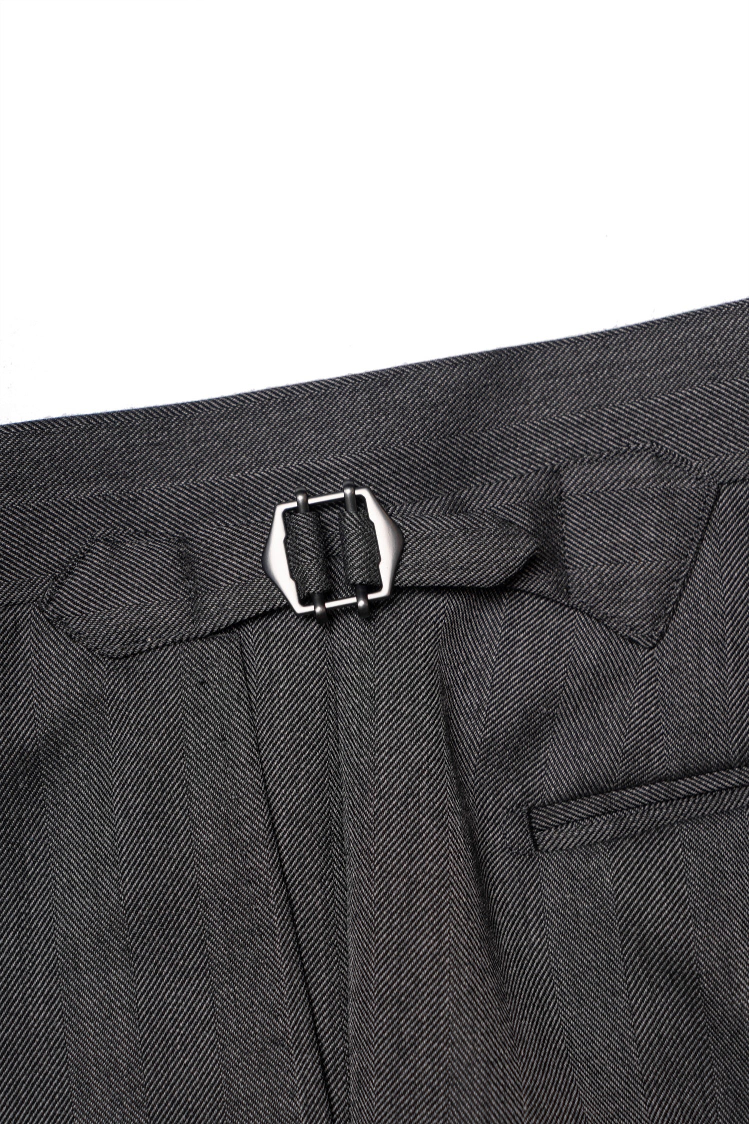 MTO Dark Grey Herringbone 17 Micron 130s Suit #1024