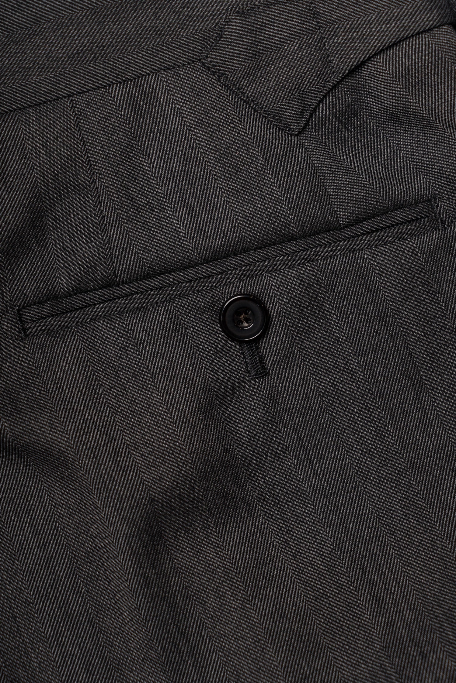 MTO Dark Grey Herringbone 17 Micron 130s Suit #1024