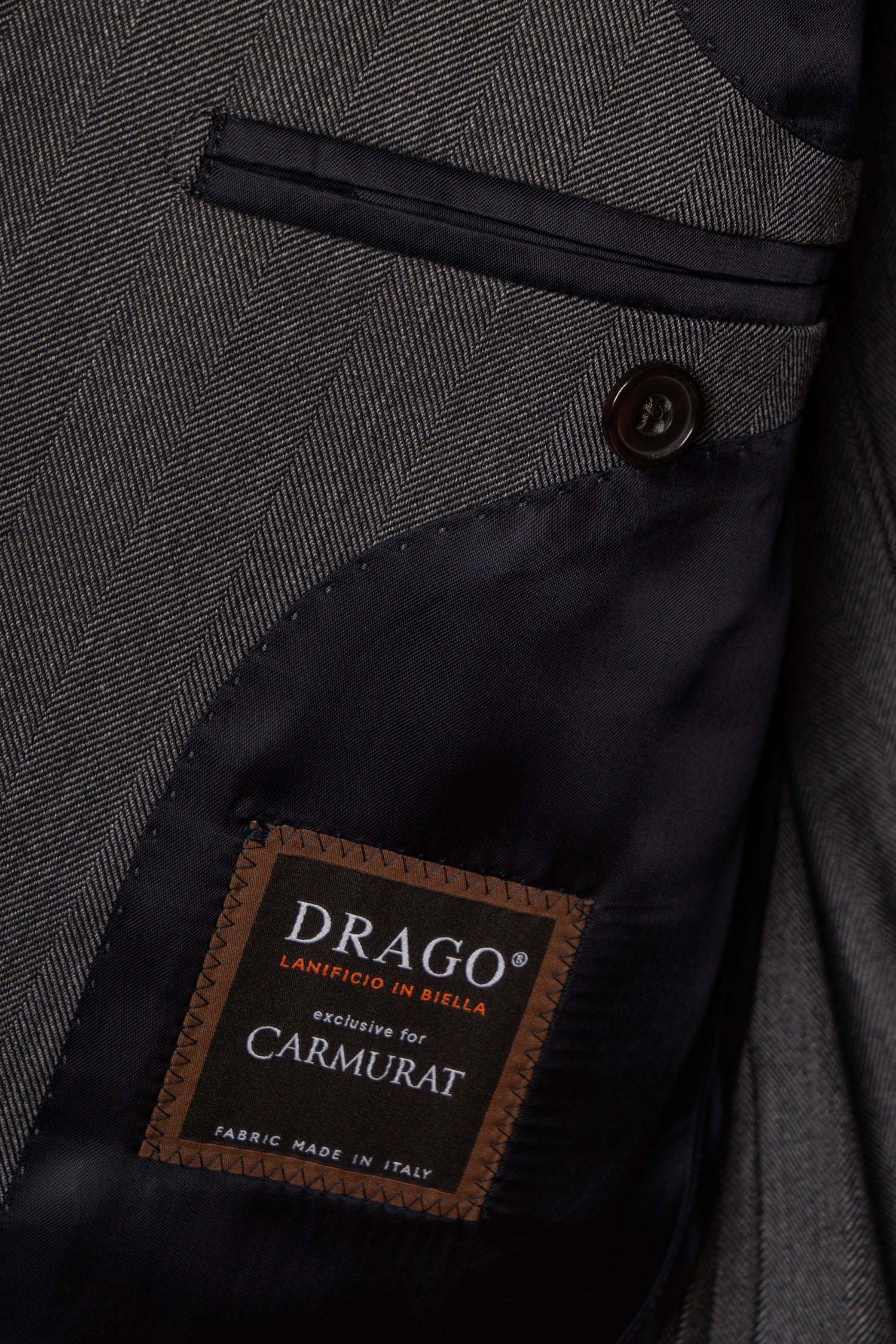MTO Dark Grey Herringbone 17 Micron 130s Suit #1024