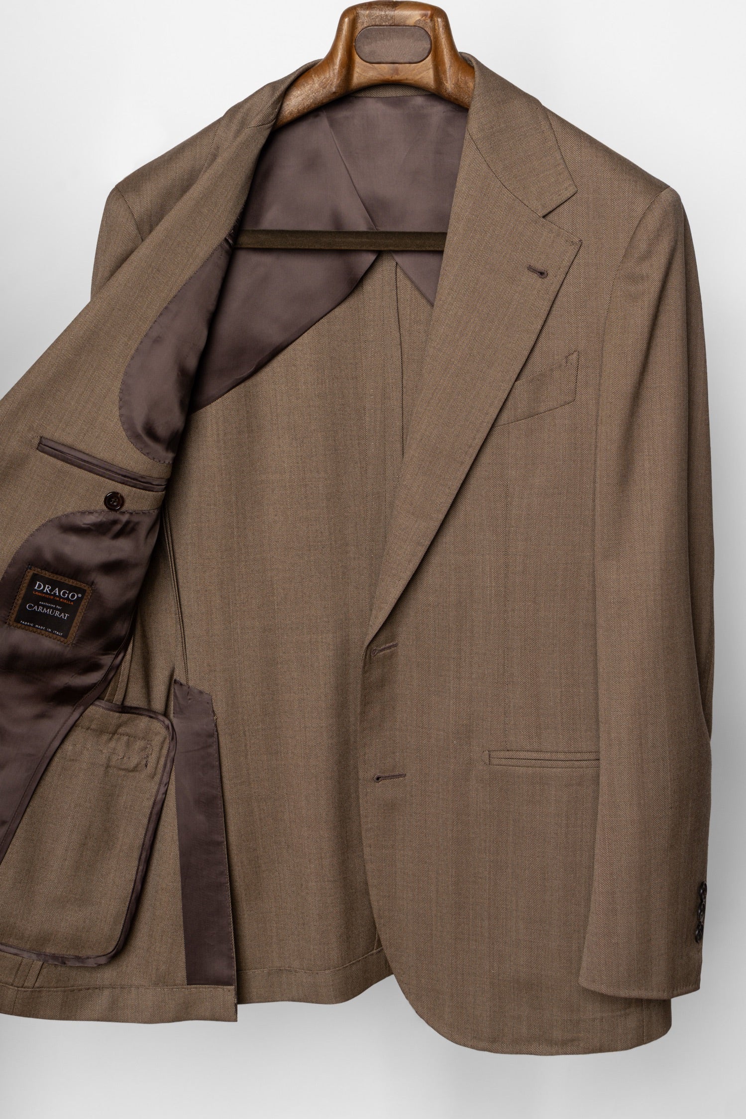MTO Brown Herringbone 17 Micron 130s Suit #1026