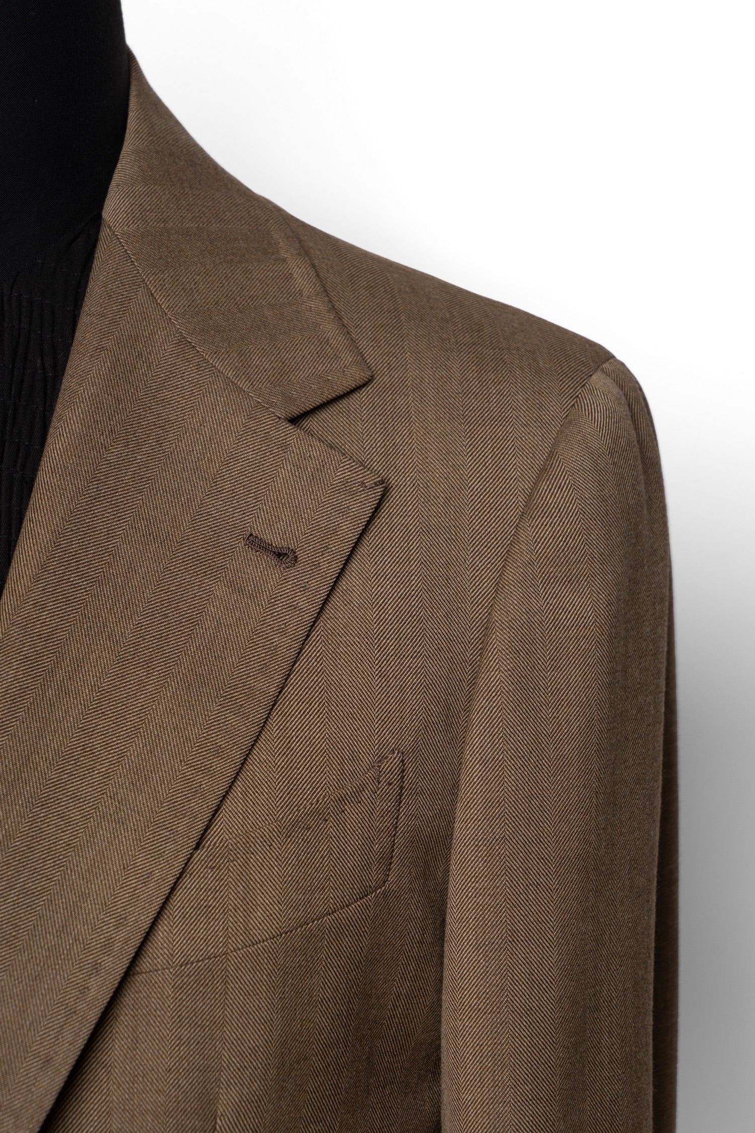 MTO Brown Herringbone 17 Micron 130s Suit #1026