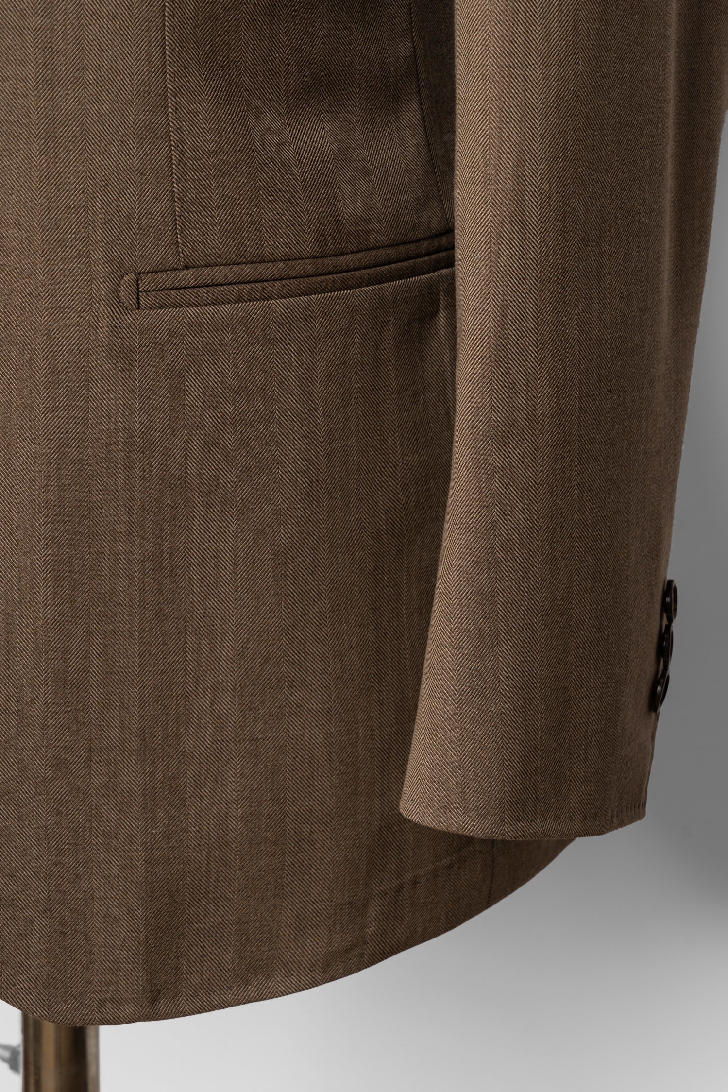 MTO Brown Herringbone 17 Micron 130s Suit #1026