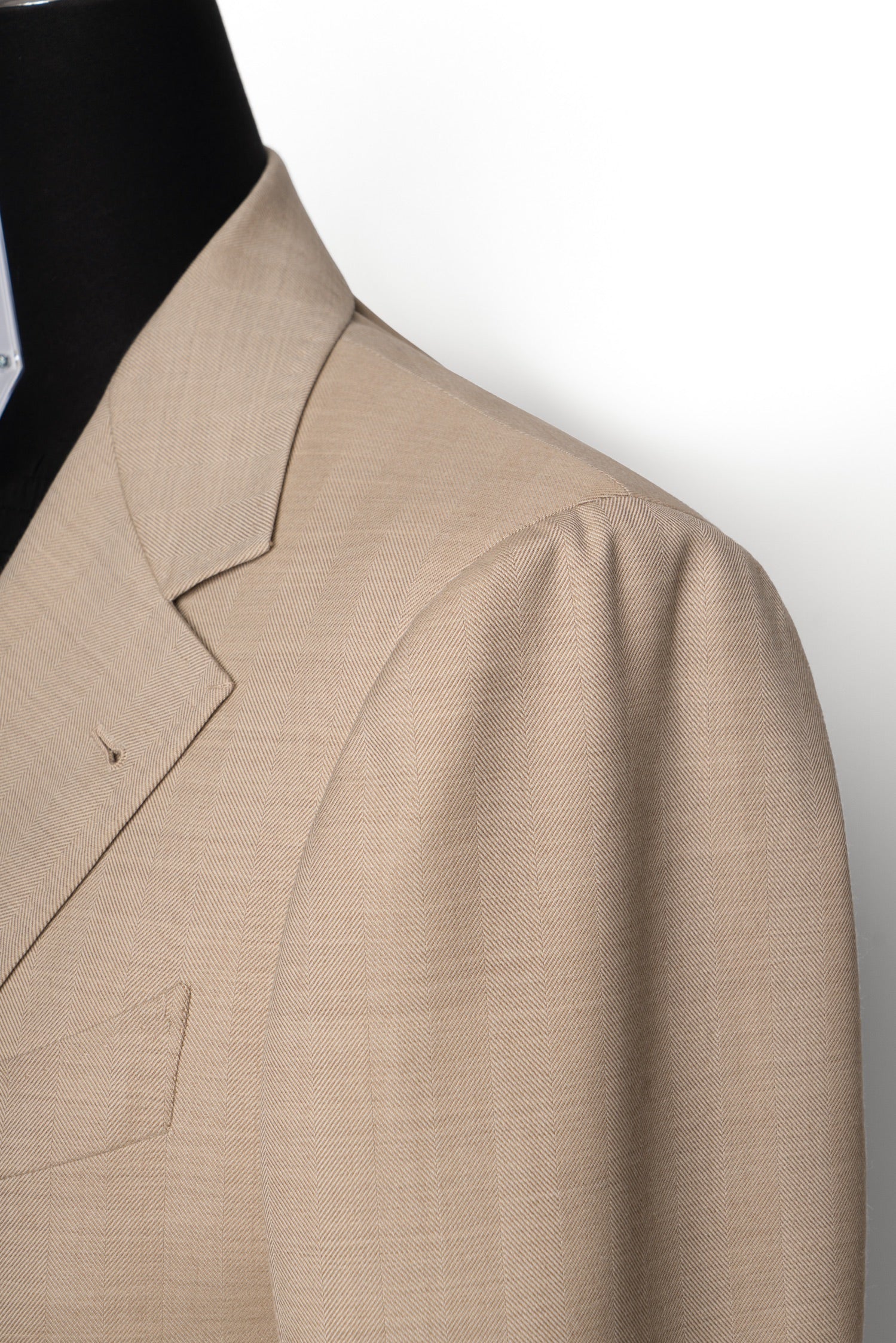 MTO Light Camel Herringbone 17 Micron 130s Suit #1025