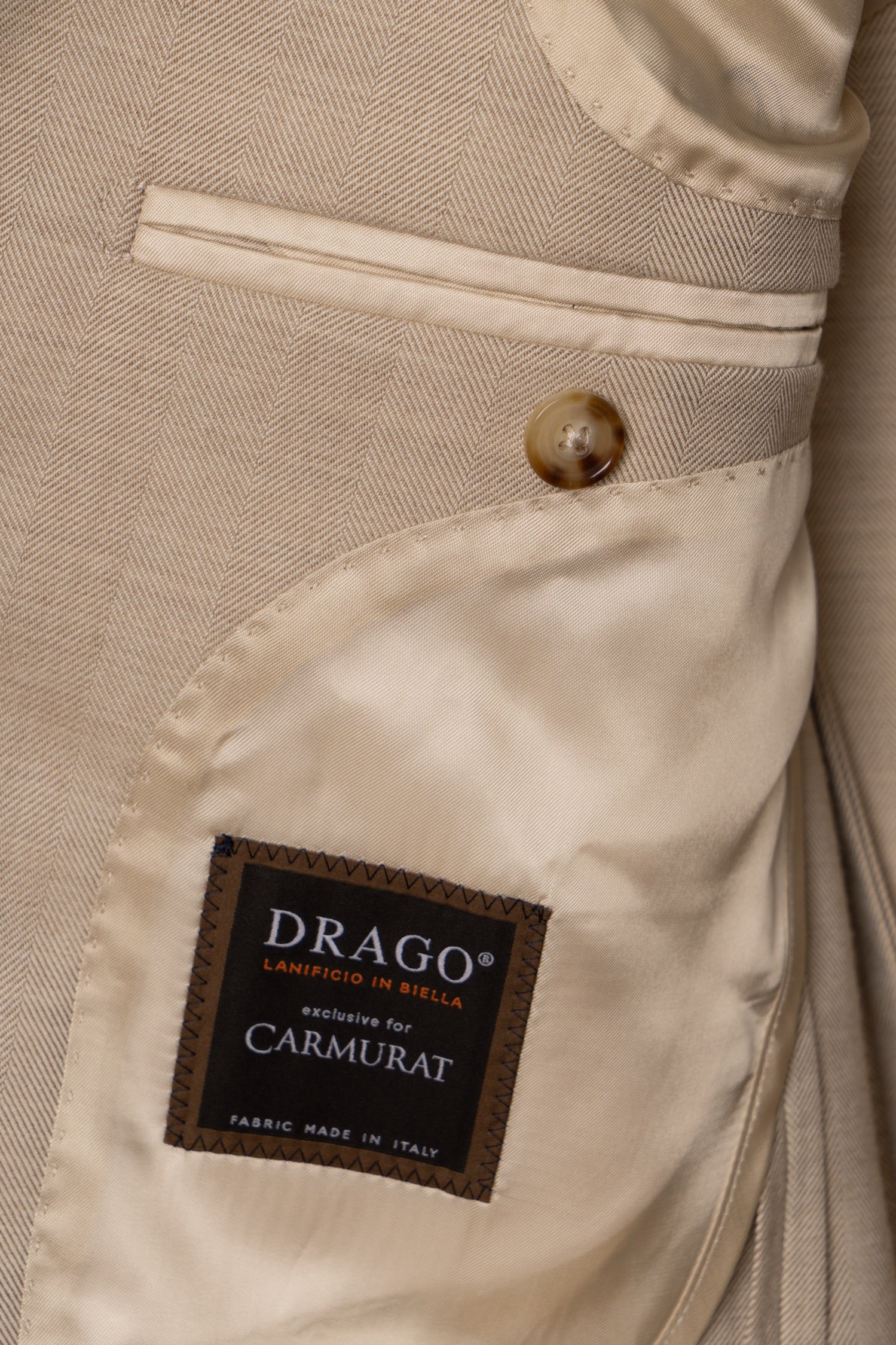 MTO Light Camel Herringbone 17 Micron 130s Suit #1025