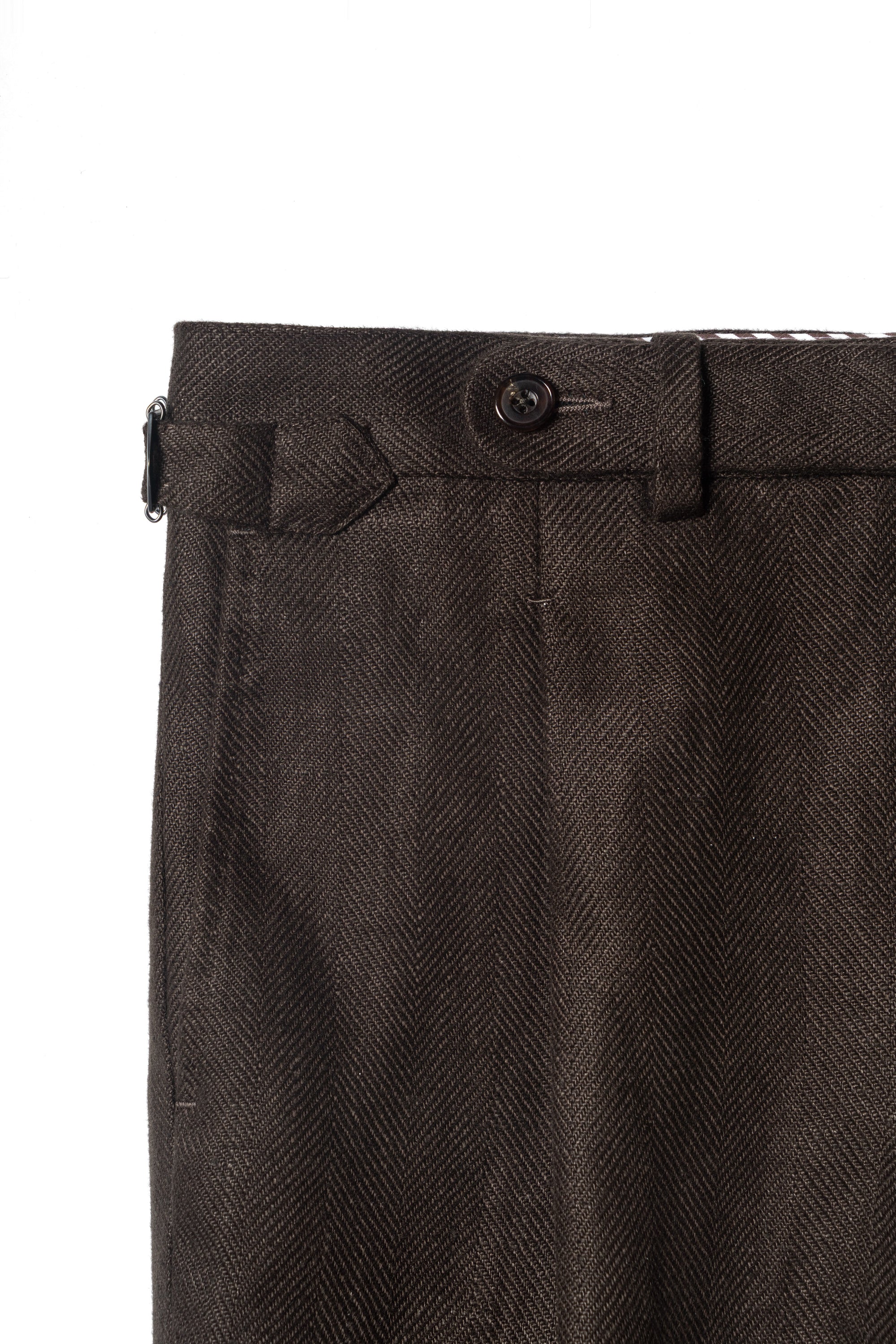 Chocolate Heavy Weight Linen Trousers #769