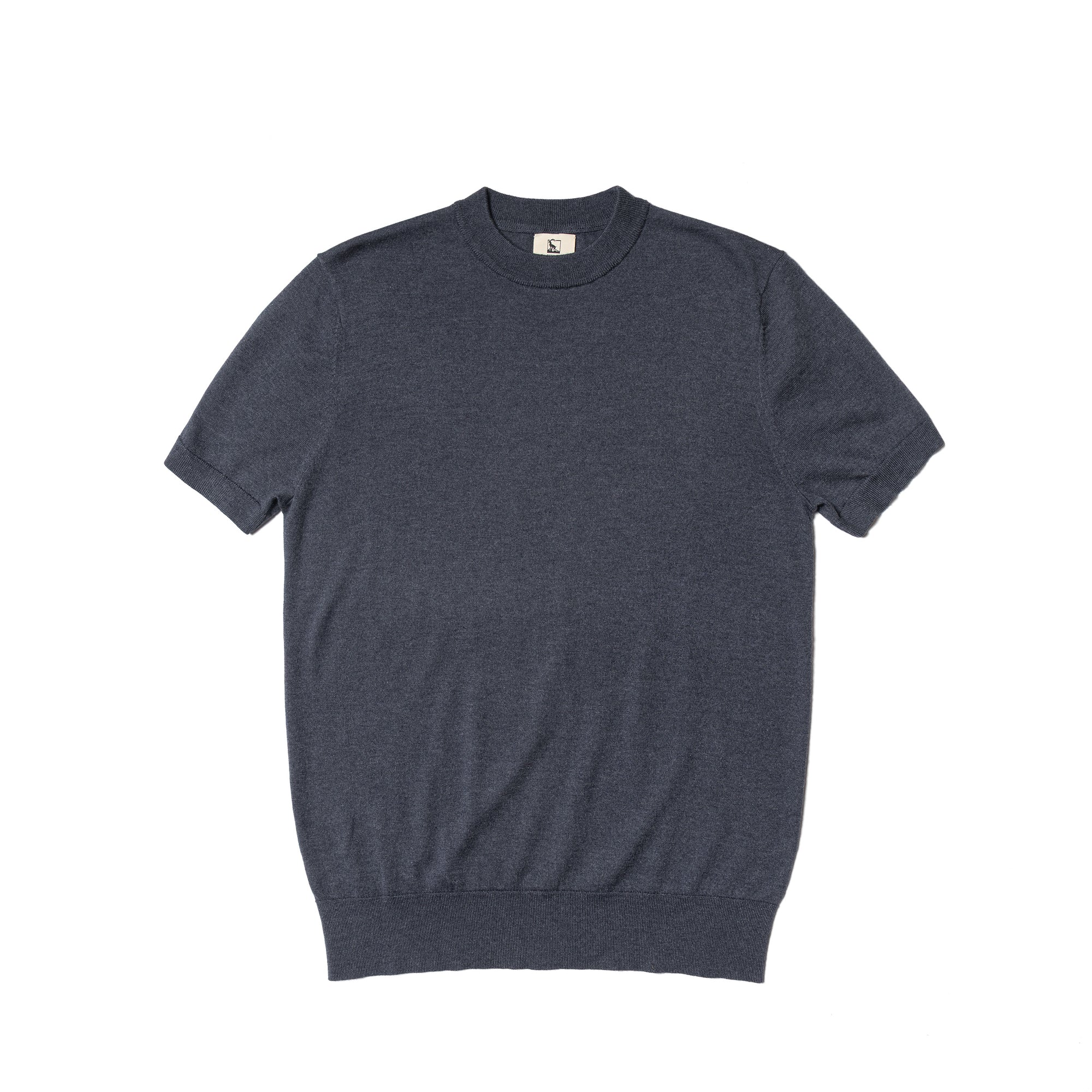 Violet / Foggy Blue Silk Cashmere Blending Knitted Crew Neck