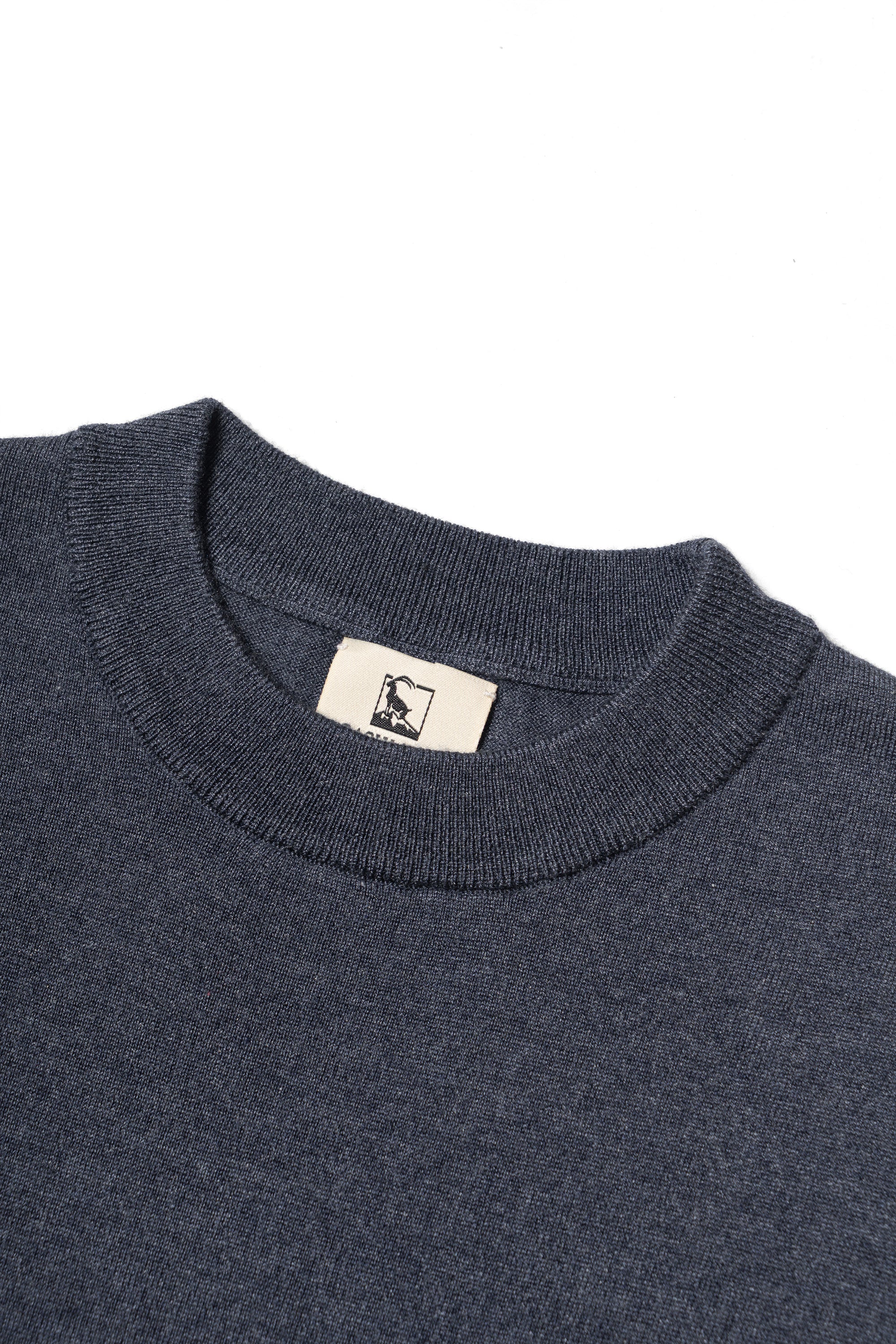 Violet / Foggy Blue Silk Cashmere Blending Knitted Crew Neck