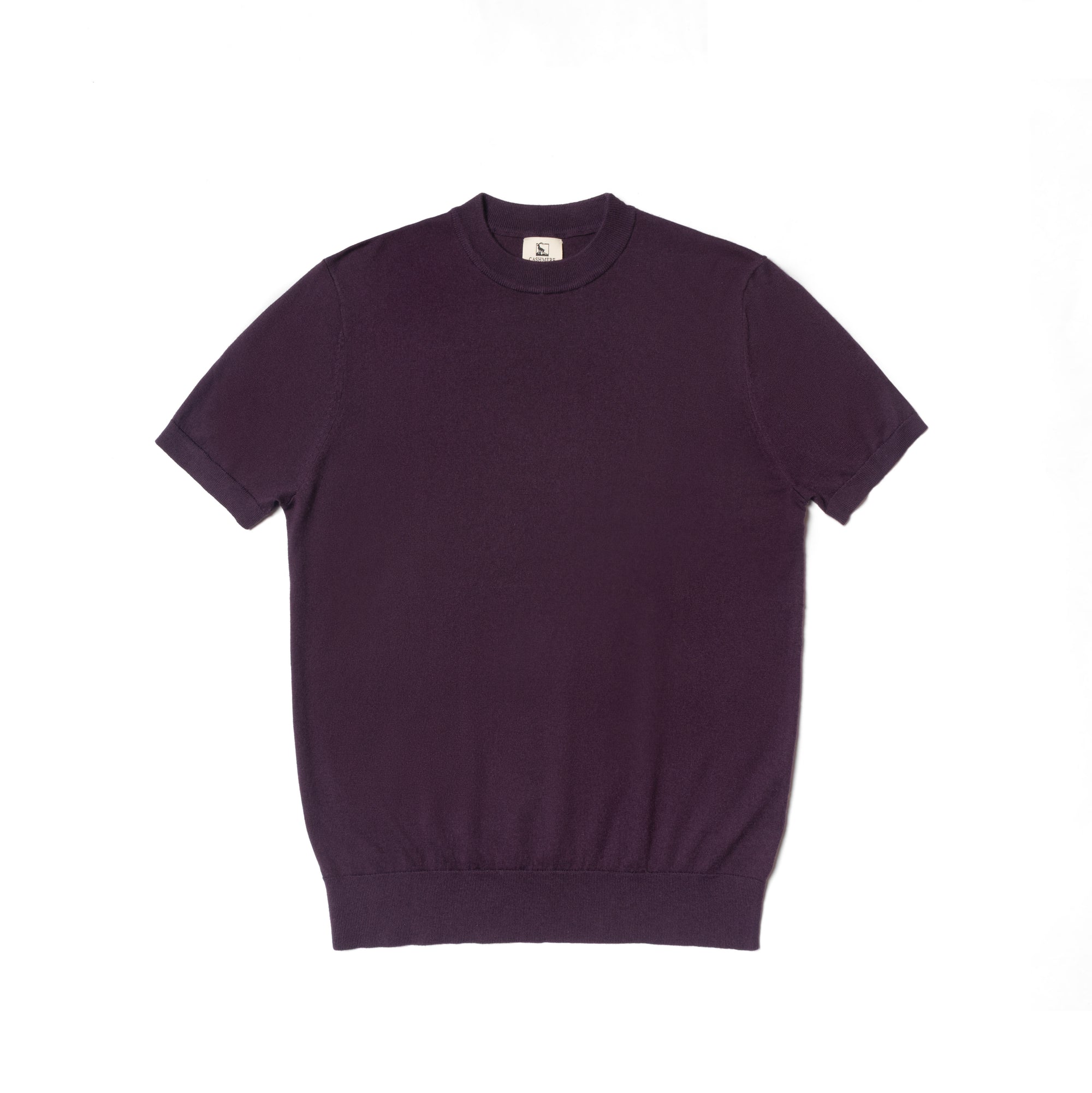 Violet / Foggy Blue Silk Cashmere Blending Knitted Crew Neck
