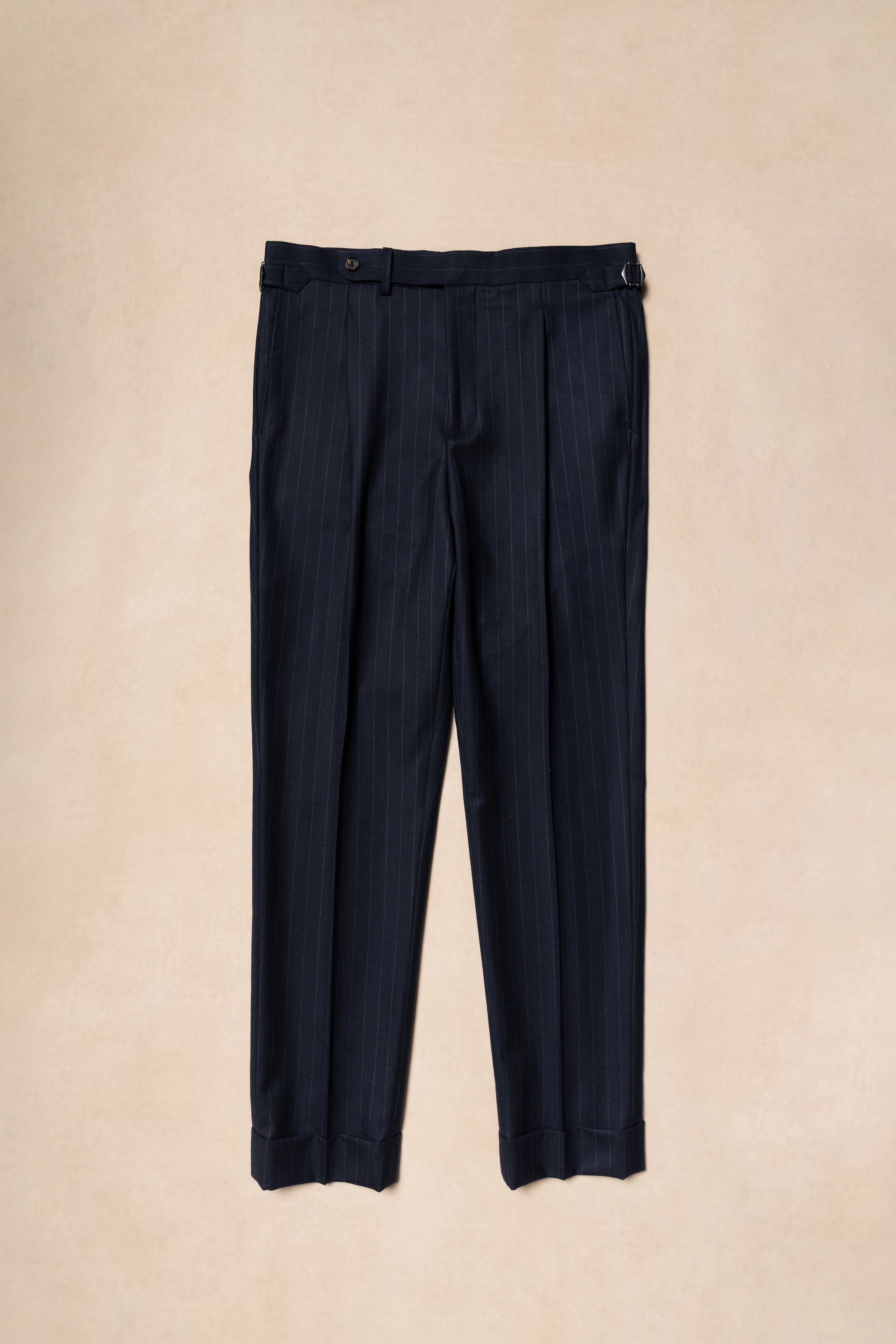 MTO Navy Chalkstripe Worsted Flannel Suit #241