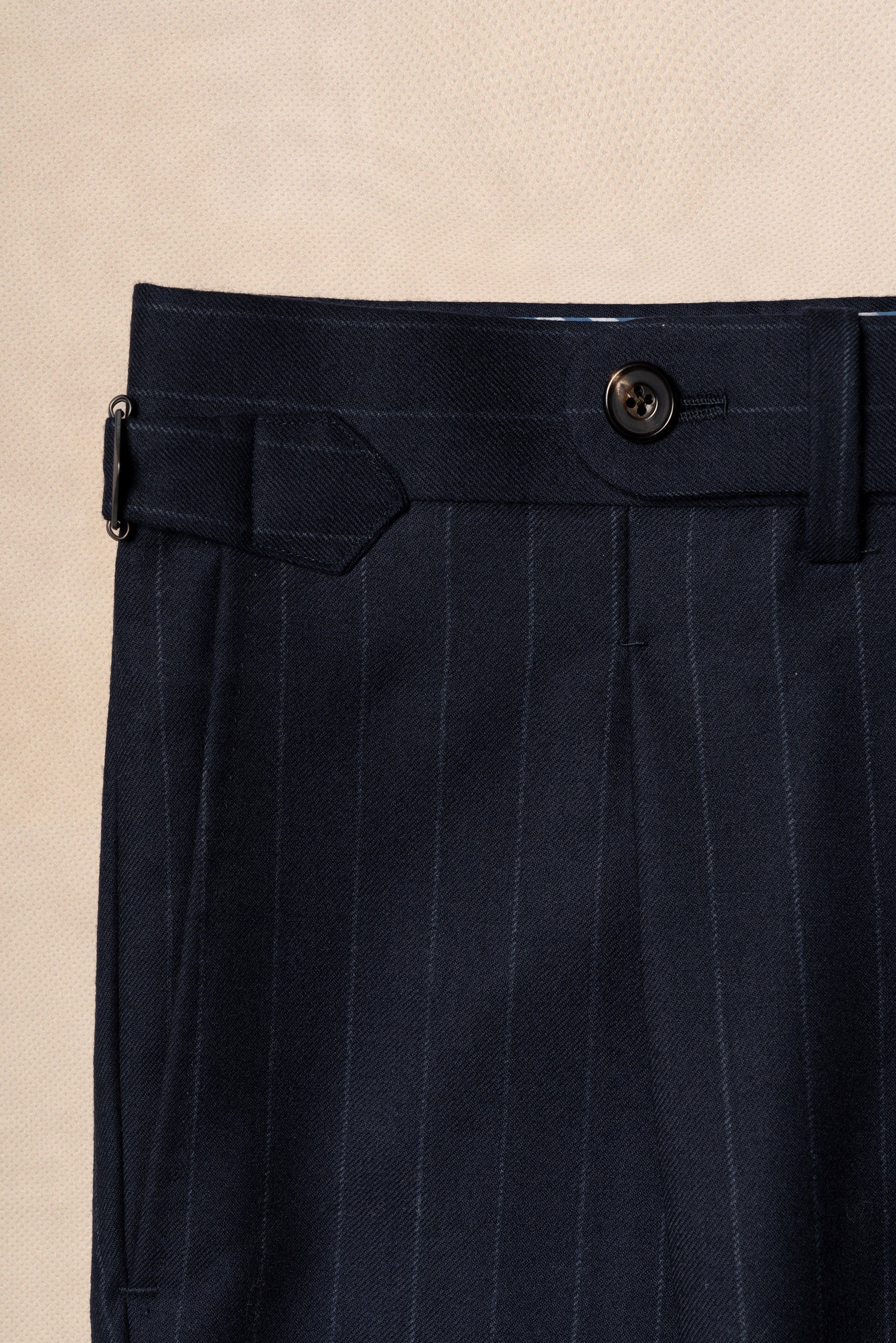 MTO Navy Chalkstripe Worsted Flannel Suit #241