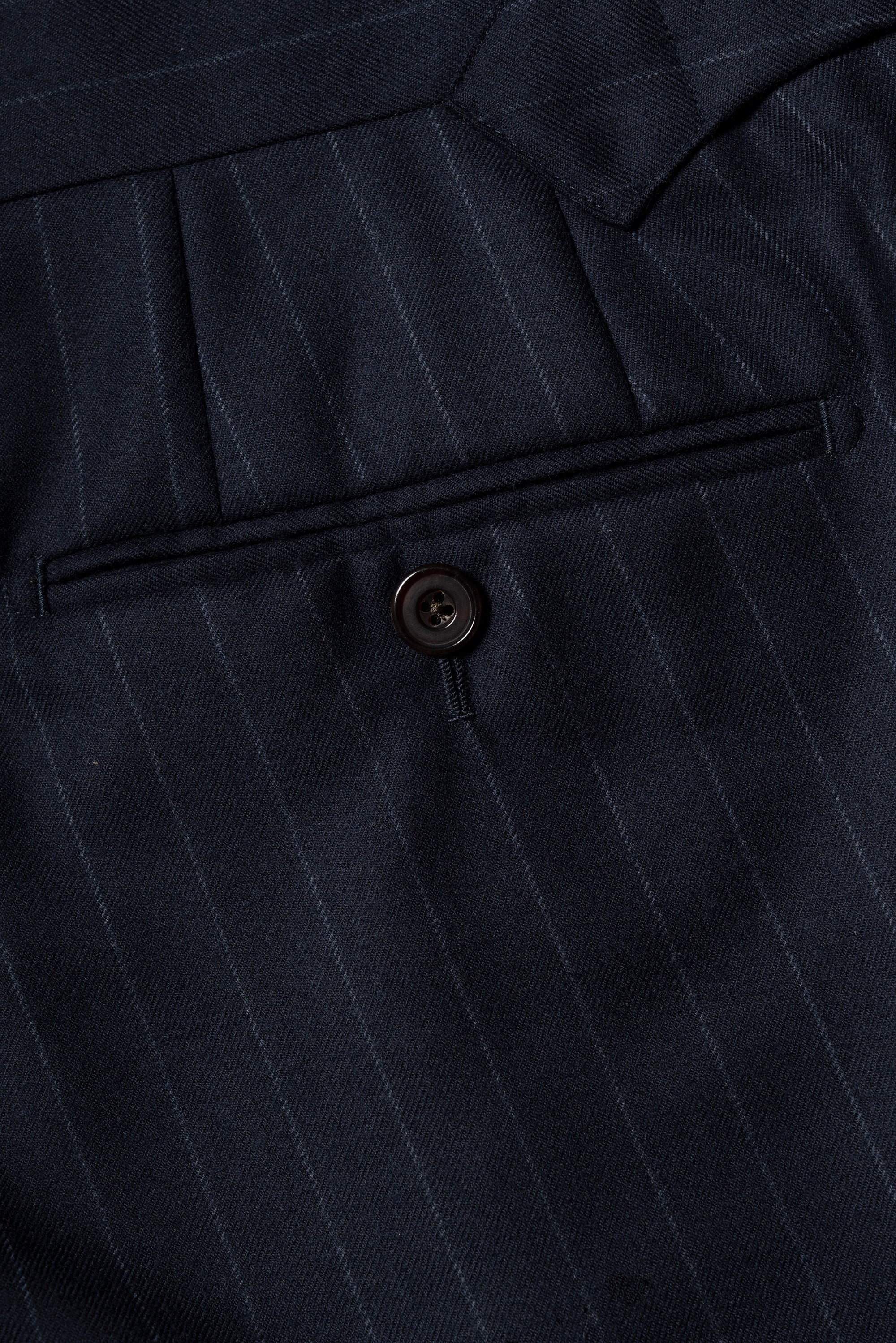 MTO Navy Chalkstripe Worsted Flannel Suit #241