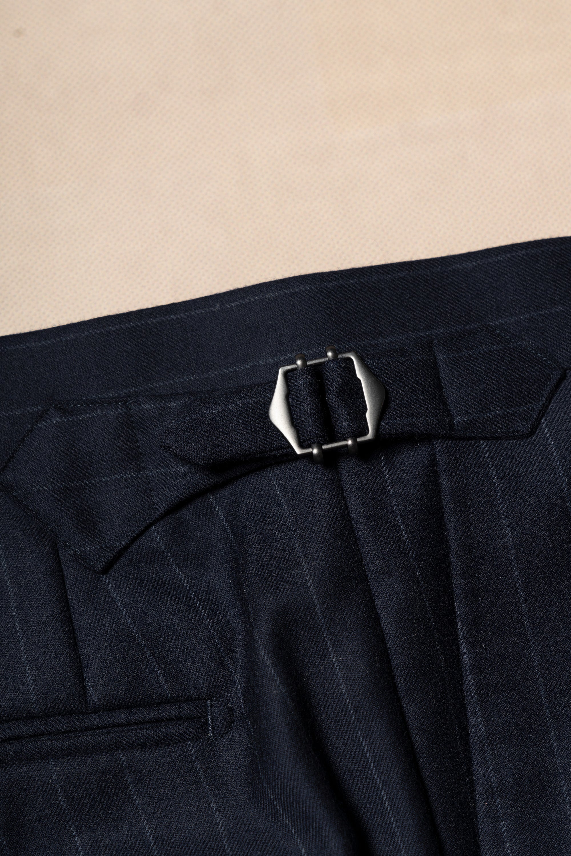 MTO Navy Chalkstripe Worsted Flannel Suit #241