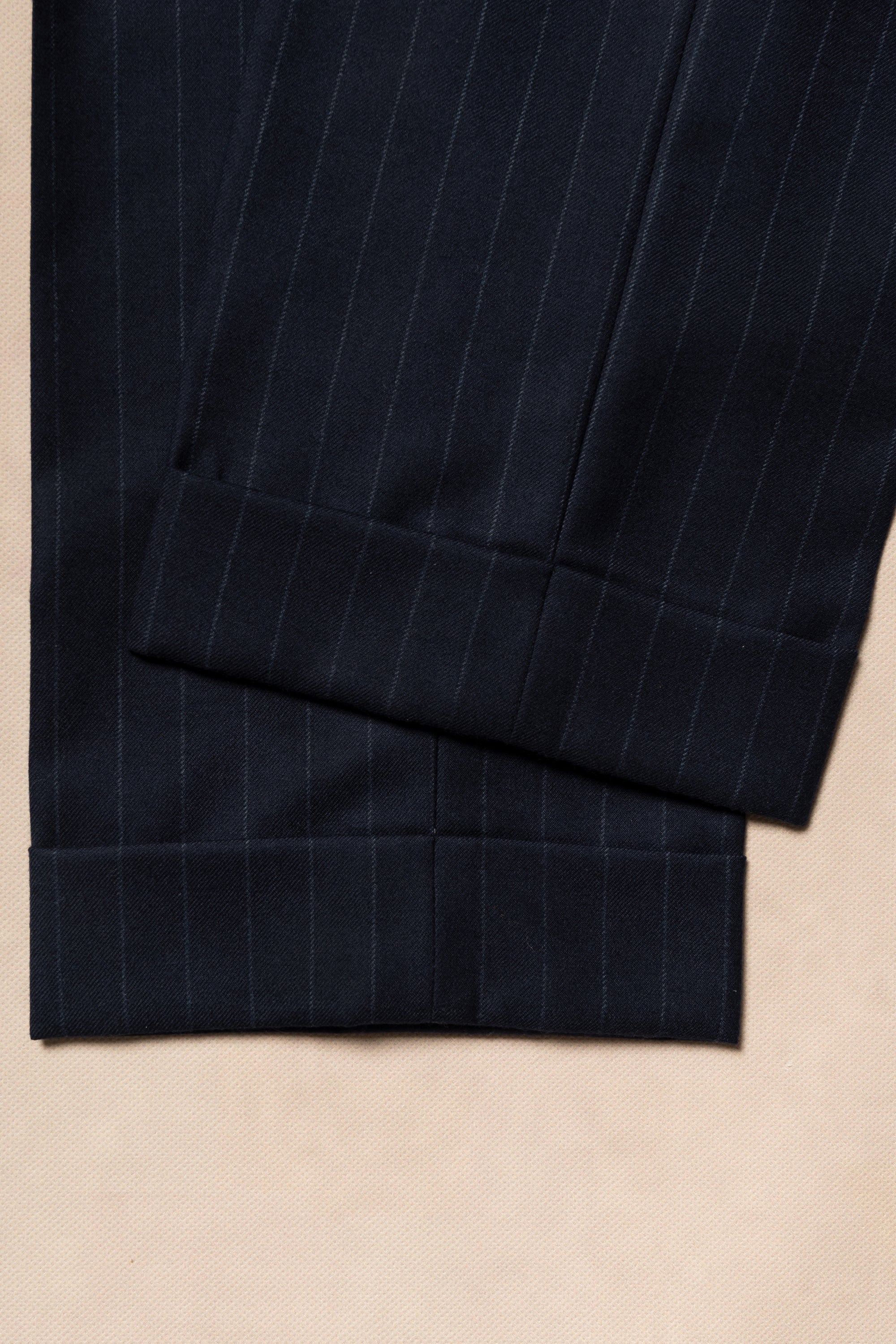 MTO Navy Chalkstripe Worsted Flannel Suit #241