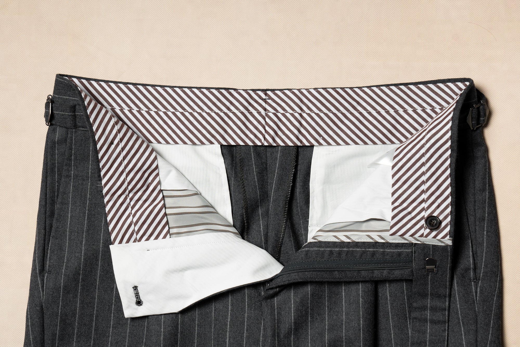 Grey Chalkstripe Flannel Suit #240