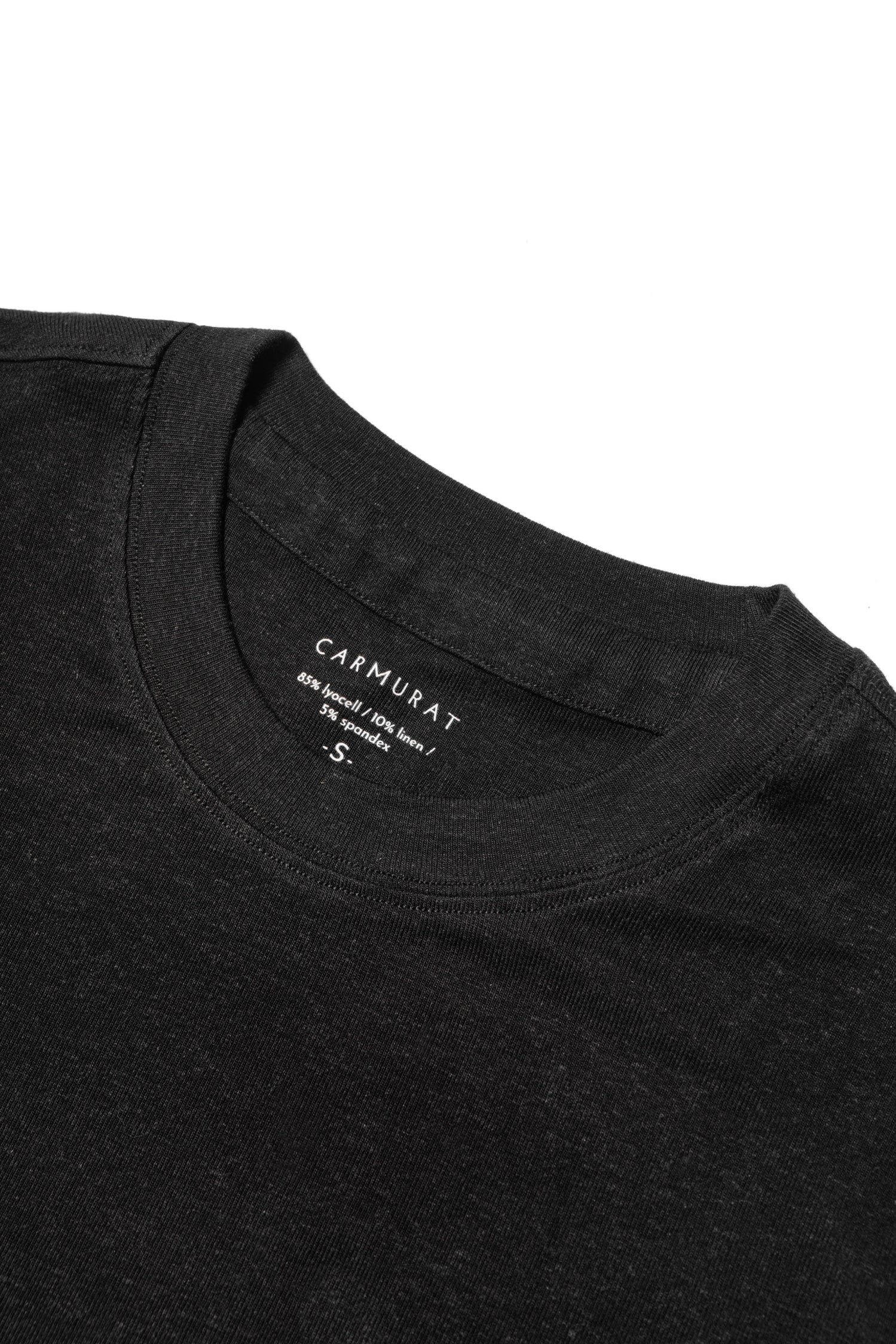 Ivory/Black/Navy Linen Blending Short Sleeve T Shirt