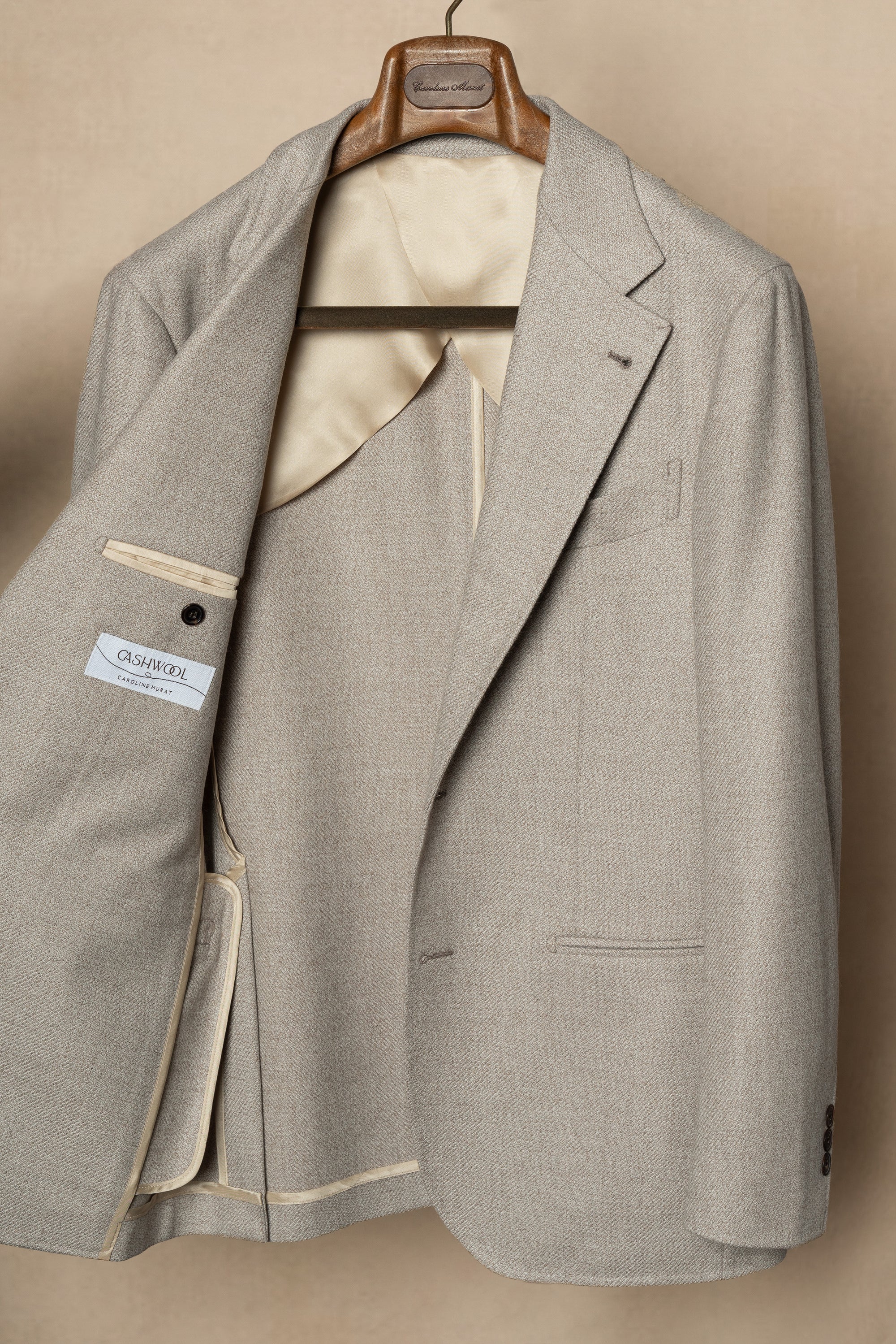 MTO Oatmeal Undyed Wool Jacket #244