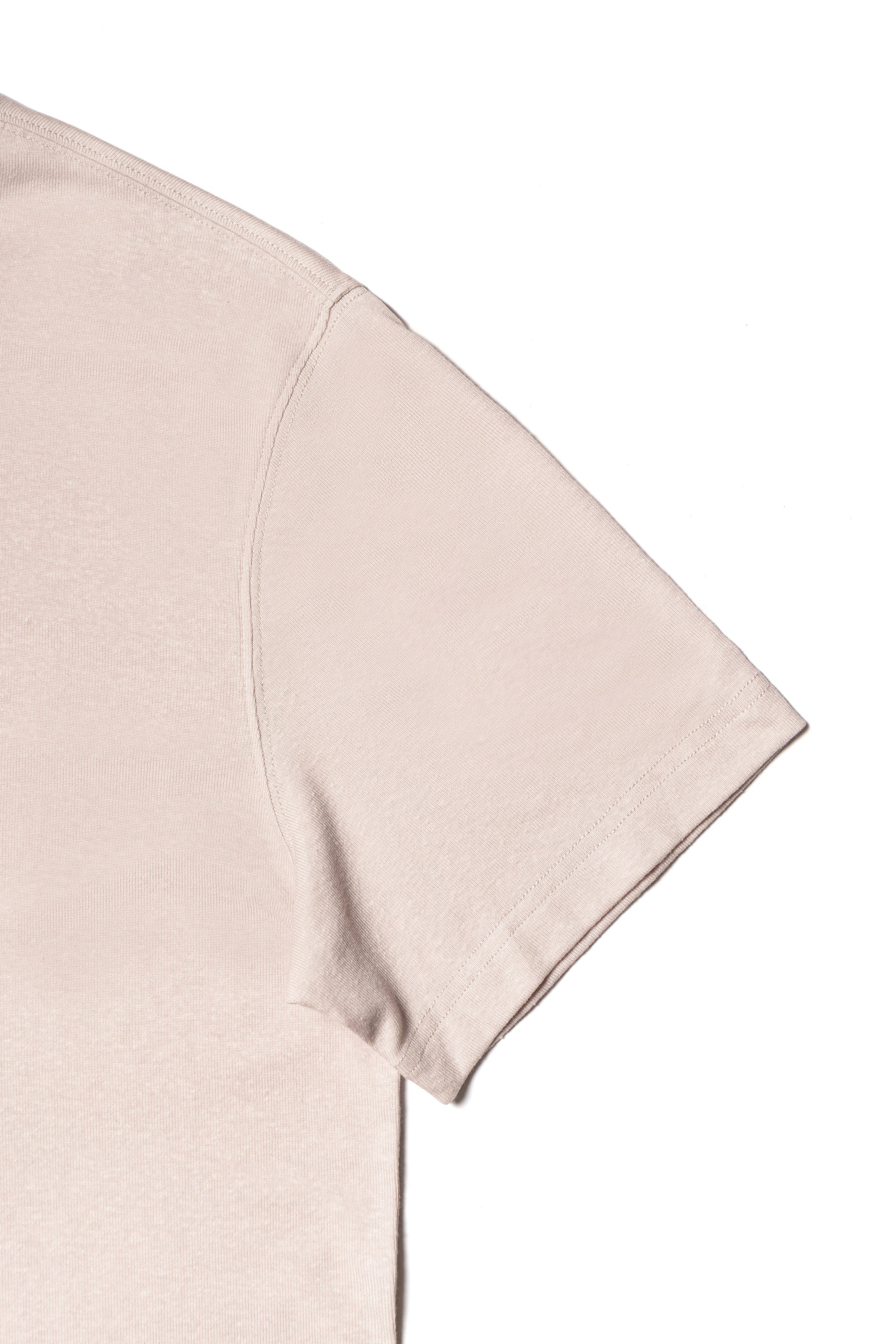 White/Yellow/Pale Blue/Pale Pink Linen Blending Short Sleeve T Shirt