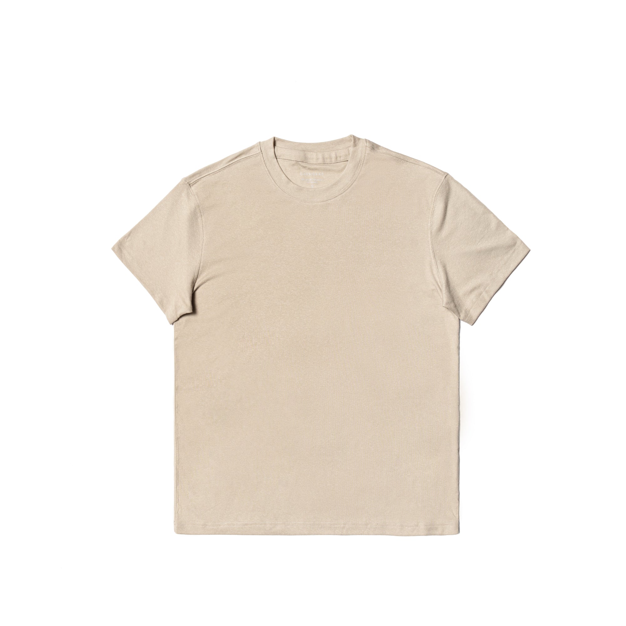 Moss/Brown/Light Khaki Linen Blending Short Sleeve T Shirt