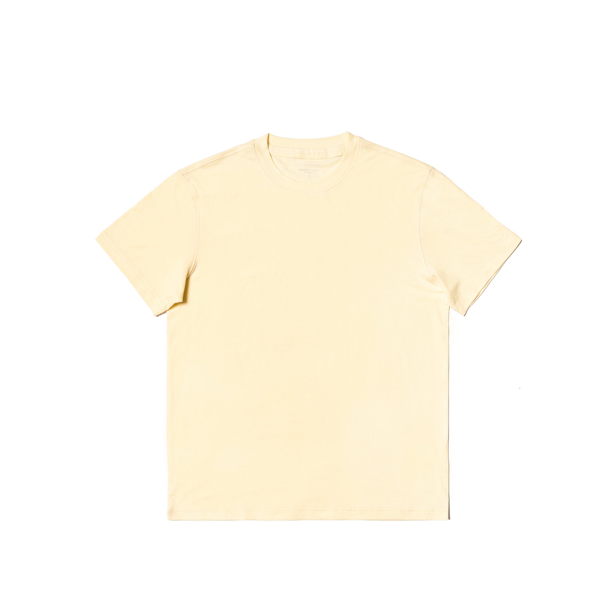 White/Yellow/Pale Blue/Pale Pink Linen Blending Short Sleeve T Shirt