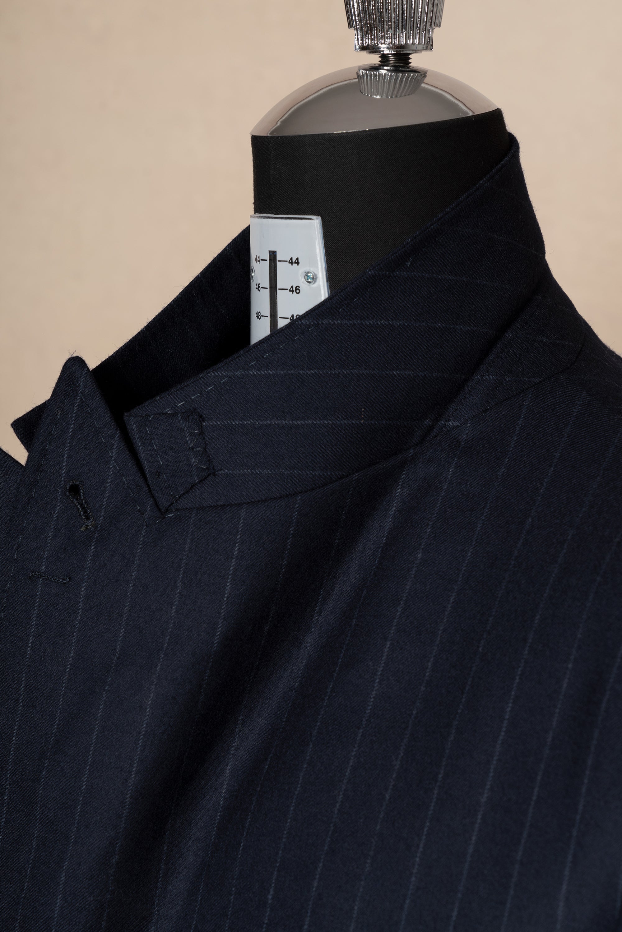 MTO Navy Chalkstripe Worsted Flannel Suit #241