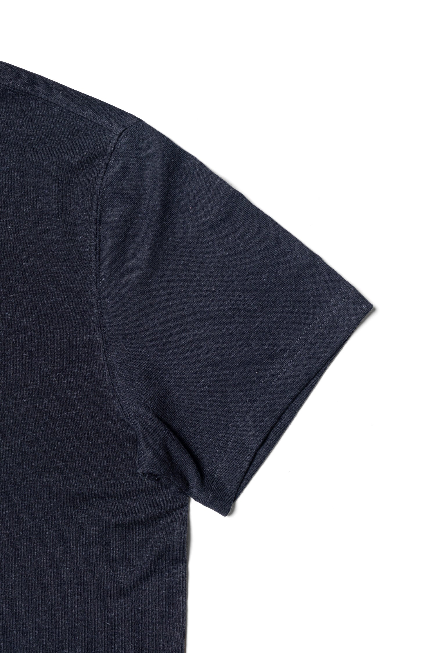 Ivory/Black/Navy Linen Blending Short Sleeve T Shirt
