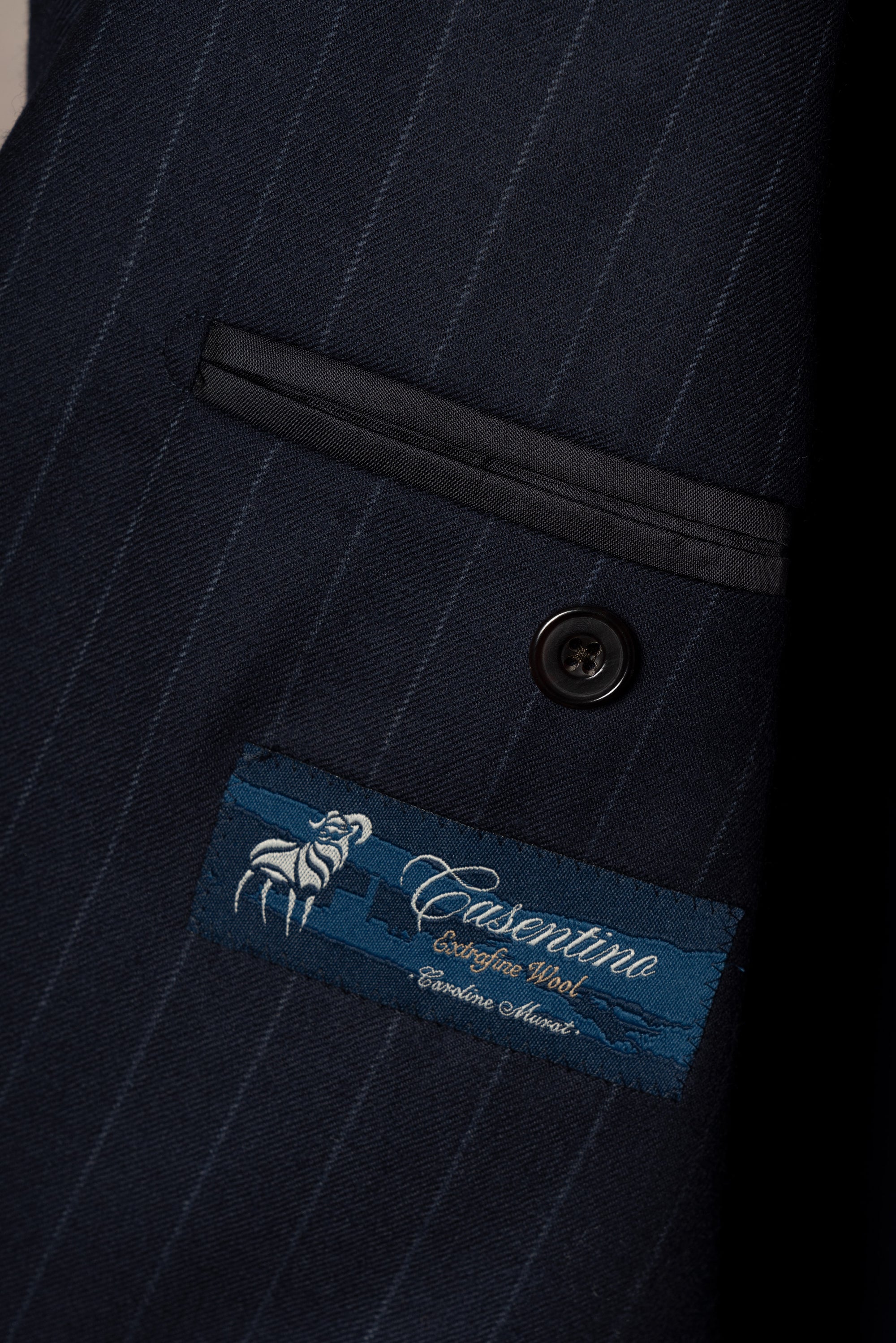MTO Navy Chalkstripe Worsted Flannel Suit #241